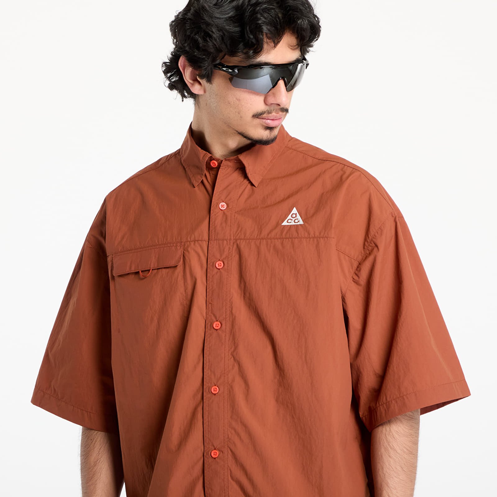 Shirts Nike ACG "Orb Weaver" UV Repel Short-Sleeve Shirt Cinnamon/ Picante Red/ Summit White
