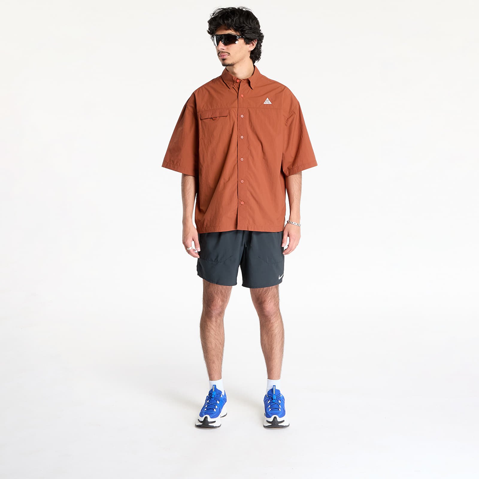 Shirts Nike ACG "Orb Weaver" UV Repel Short-Sleeve Shirt Cinnamon/ Picante Red/ Summit White