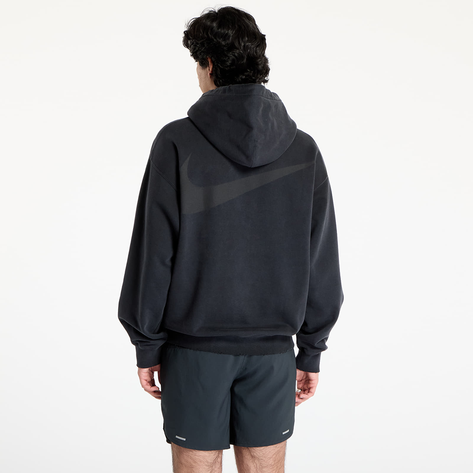 Mikinas ar kapuci un sporta krekli Nike Solo Swoosh Men's French Terry Pullover Hoodie Black/ Black