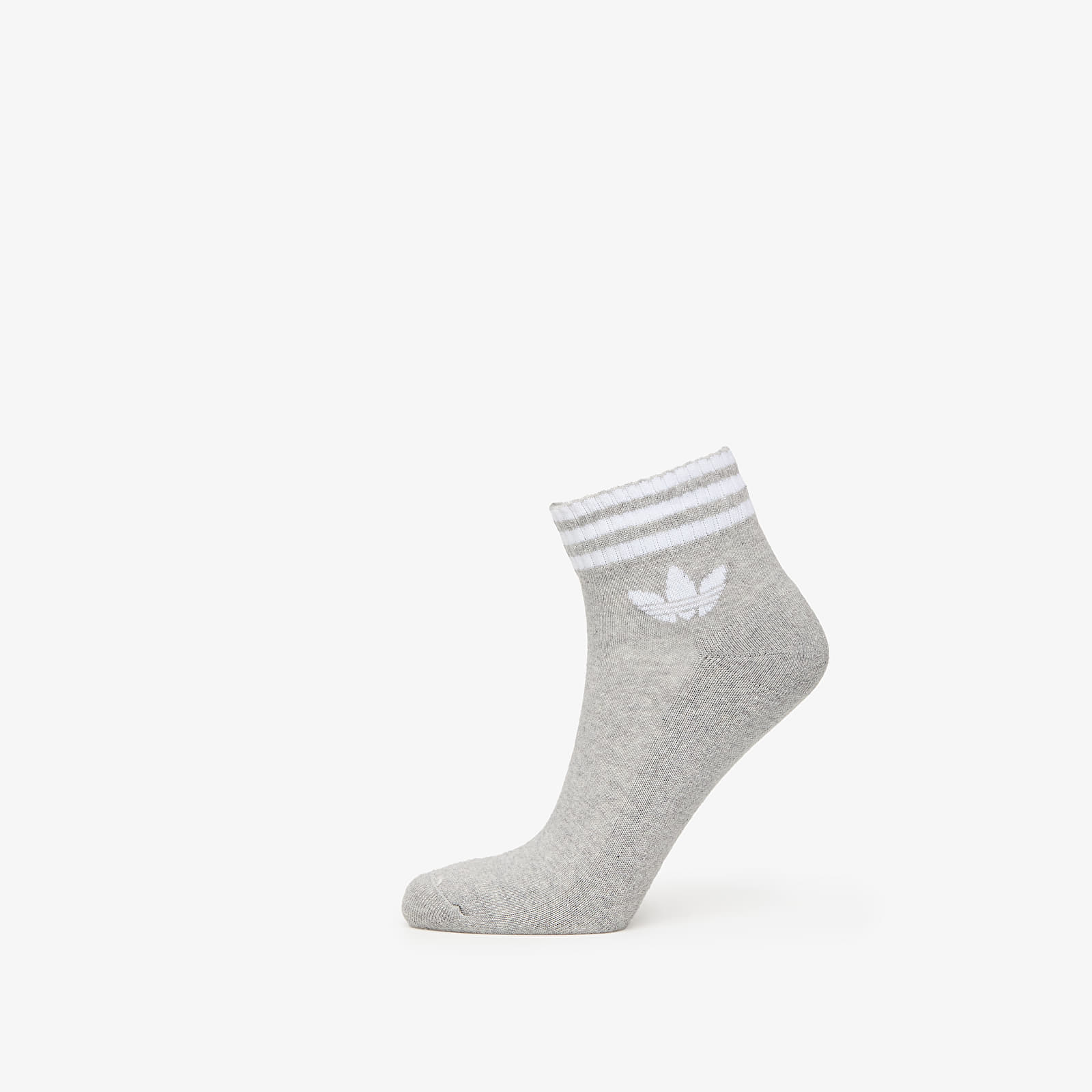 Sokid adidas 3-Stripes Ankle Socks 3-Pack White/ Medium Grey Heather/ Black