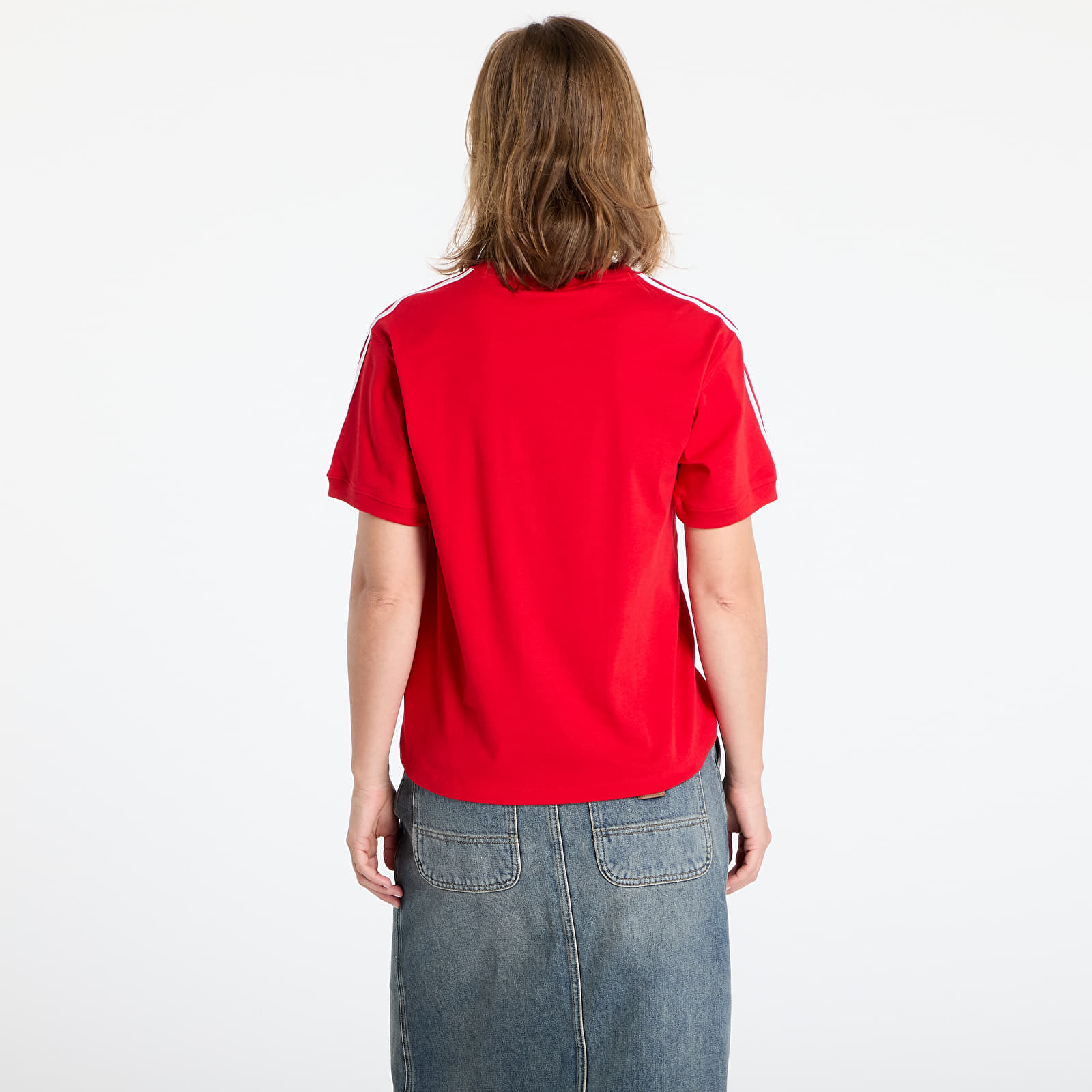 T-shirty damskie adidas 3 Stripe Tee Better Scarlet