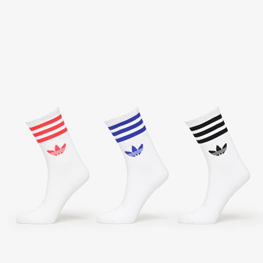 adidas 3-Stripes Crew Socks 3-Pack White/ Black/ Clear Pink