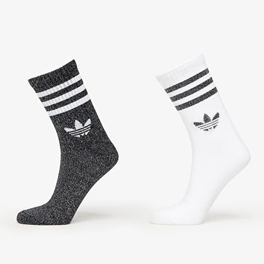 adidas 3-Stripes Glitter Crew Socks 2-Pack Black/ Lucid Red/ Lucid Blue