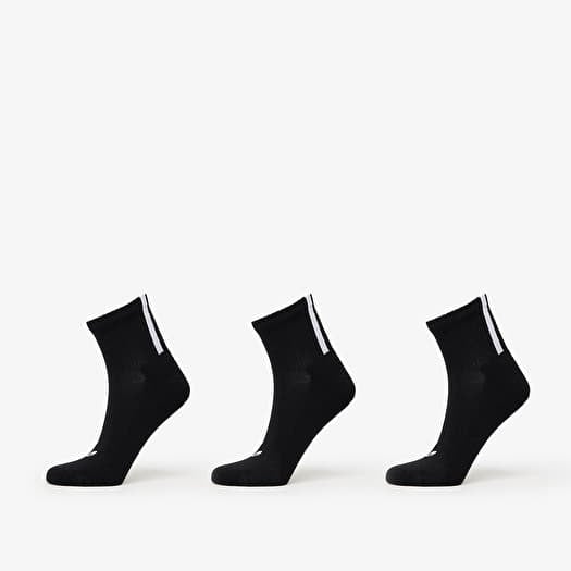 adidas Quarter 3 Back Stripes Socks 3-Pack Black/ White