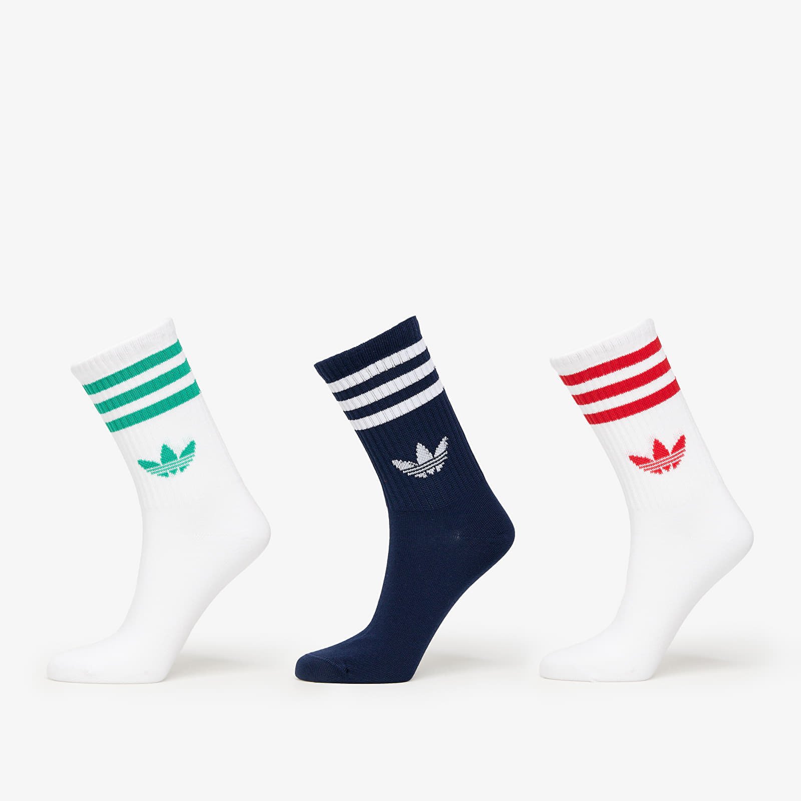 adidas 3-Stripes Crew Socks 3-Pack White/ Black/ Black L