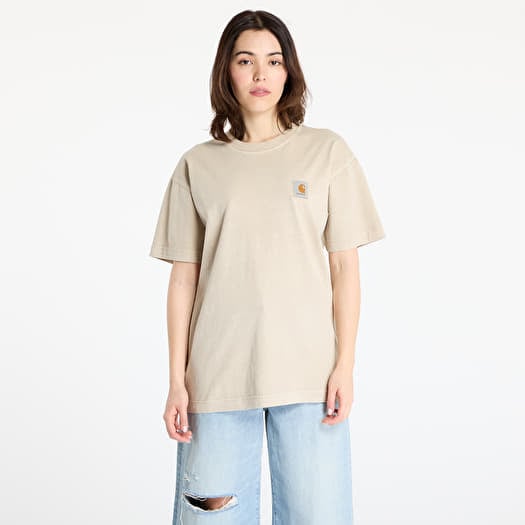 T-skjorte Carhartt WIP Short Sleeve Nelson T-Shirt UNISEX Fleur De Sel Garment Dyed
