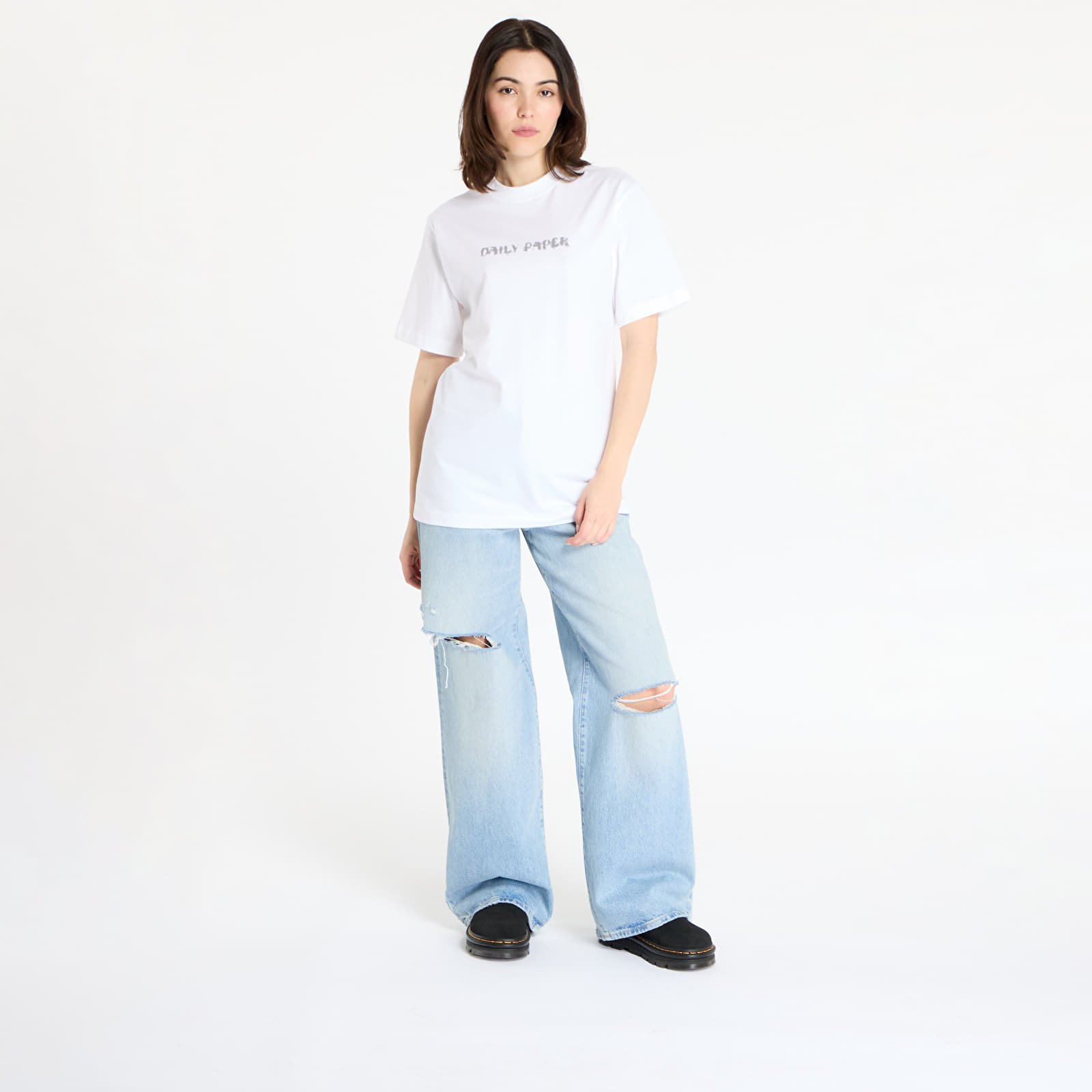 Pólók Daily Paper Shield Focus T-Shirt UNISEX White