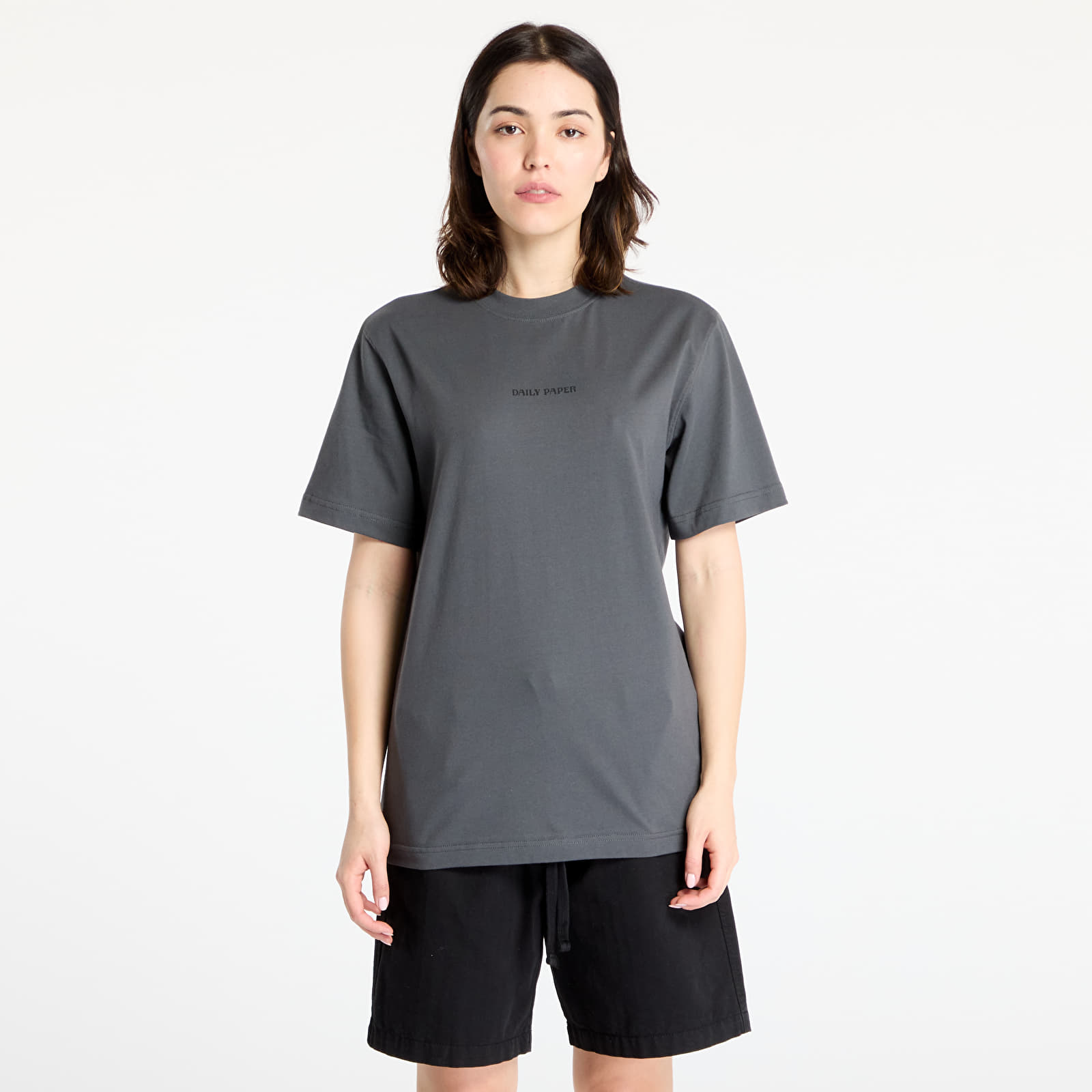 Pólók Daily Paper Tin Lid T-Shirt UNISEX Black Oyster