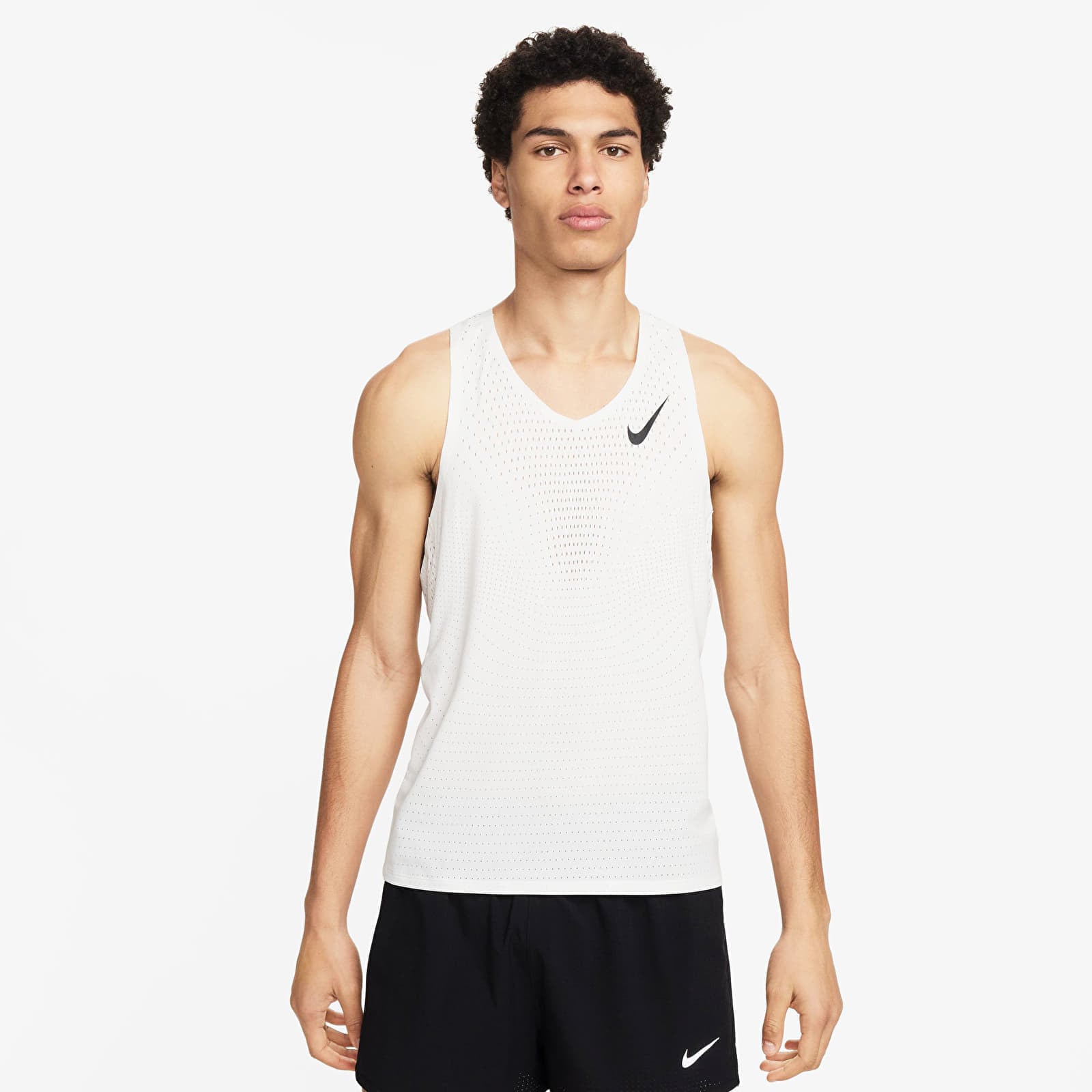 Nike AeroSwift Mens Dri-FIT ADV Running Singlet Summit White/ Black M