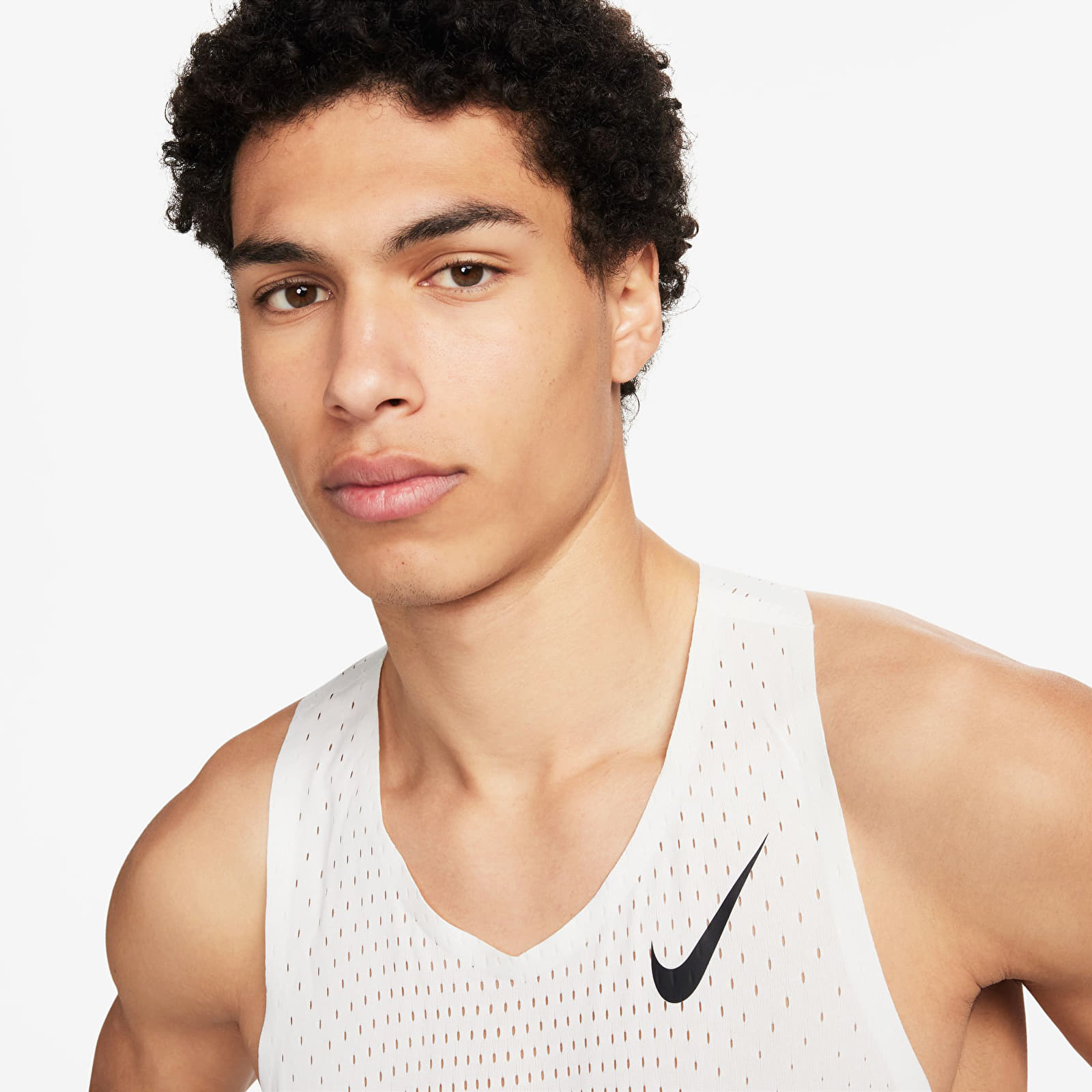 Vīriešu topi Nike AeroSwift Men's Dri-FIT ADV Running Singlet Summit White/ Black