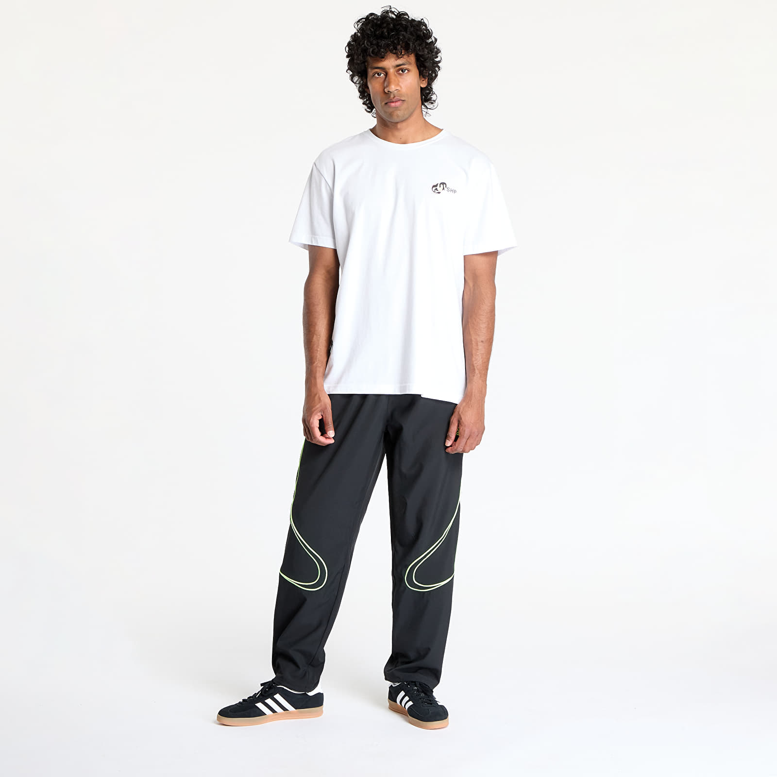 Men's trousers adidas Teamgeist Adicolor Track Tracksuit Bottoms Black/ Signal Green