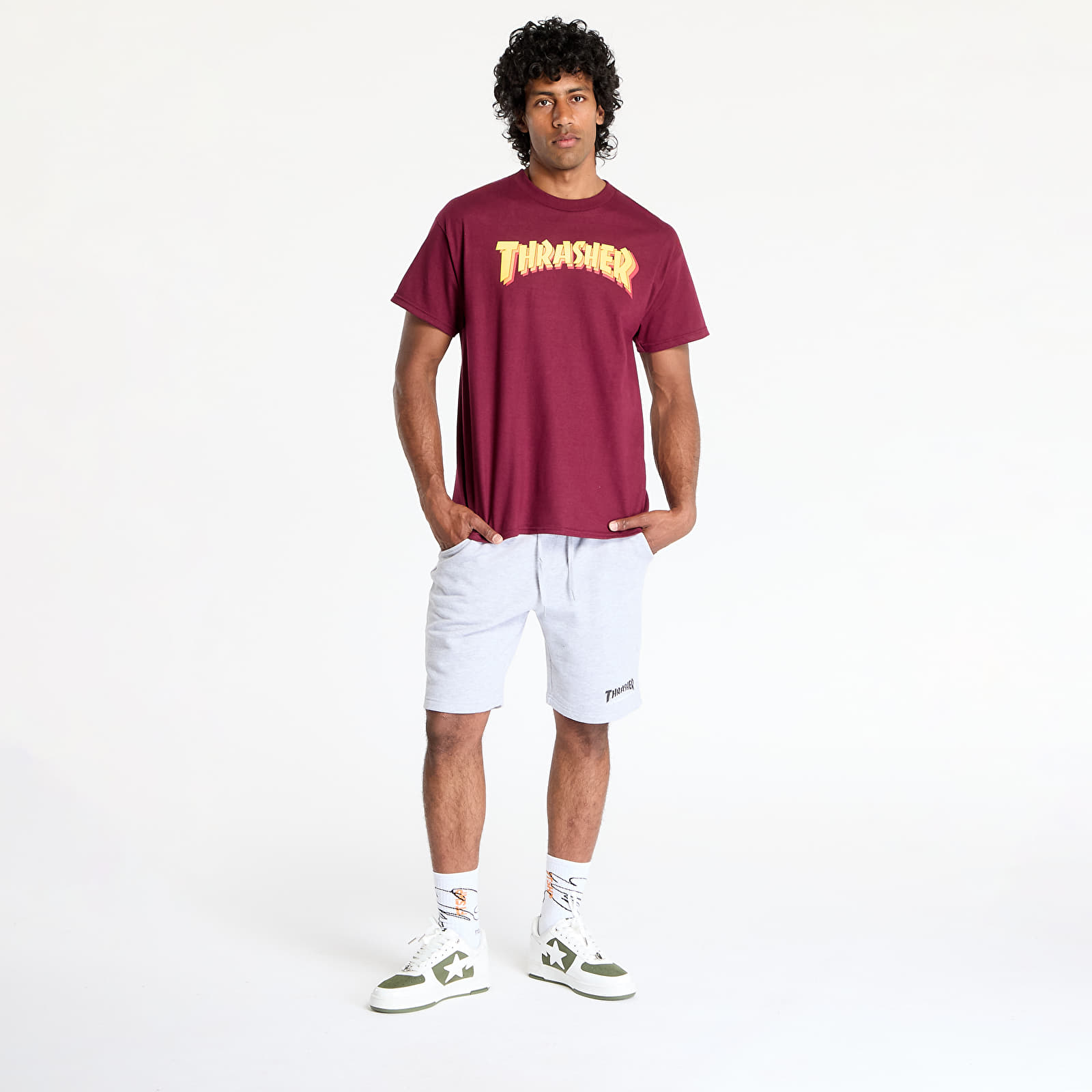 T-shirts Thrasher Stacked T-Shirt Maroon