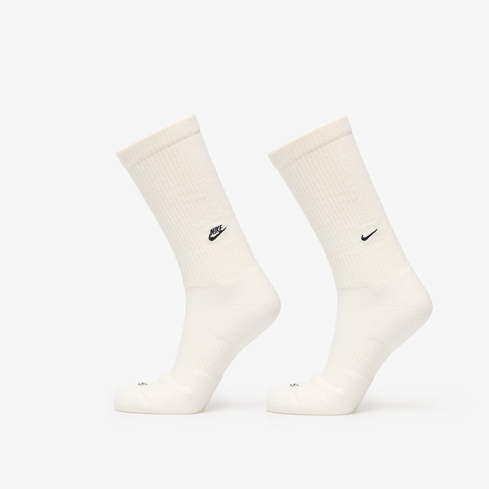 Șosete Nike Everyday Cushioned Crew Socks 2-Pack Sail/ Black S