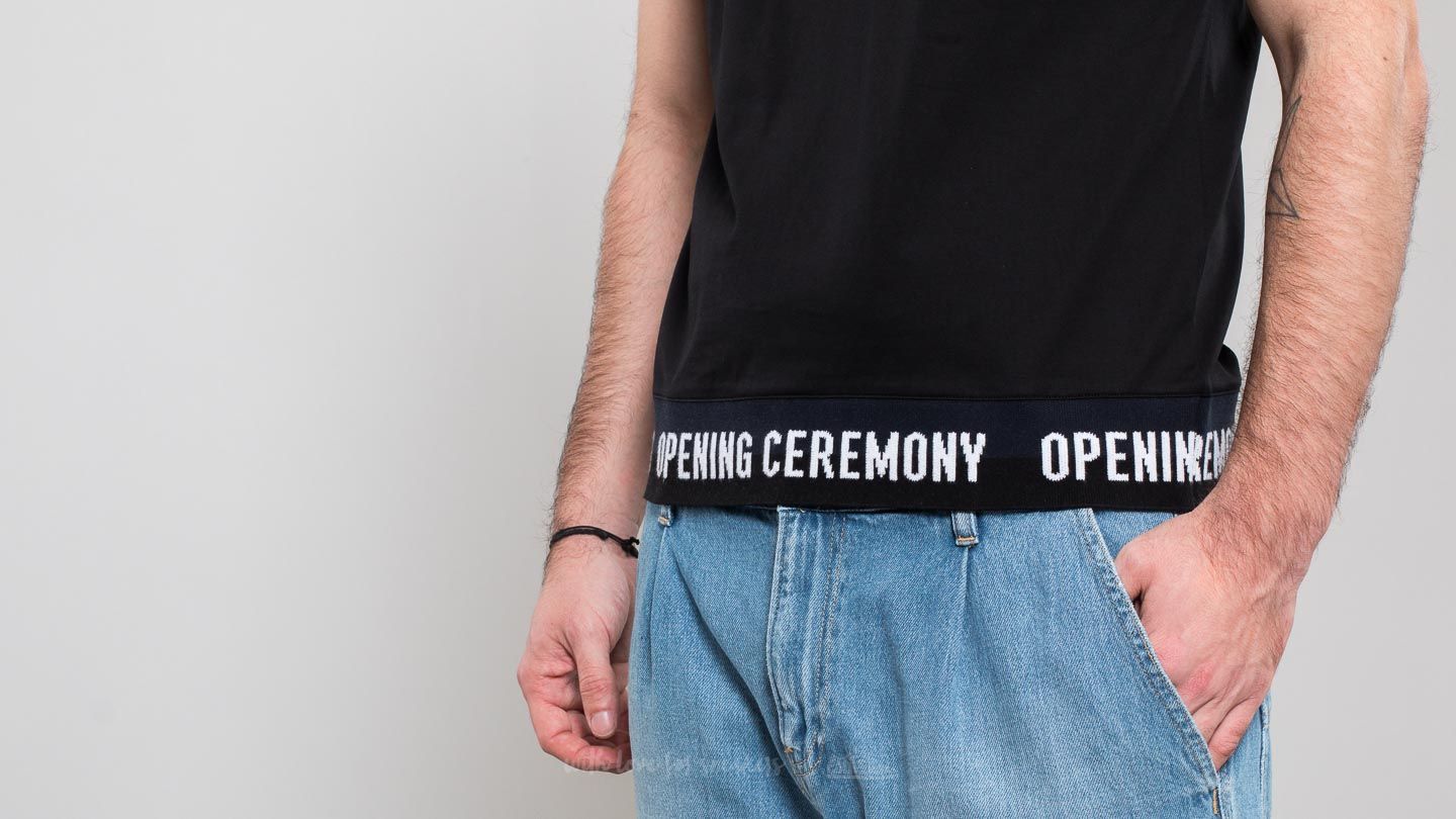 T-shirts Opening Ceremony Elastic Logo Tee Black