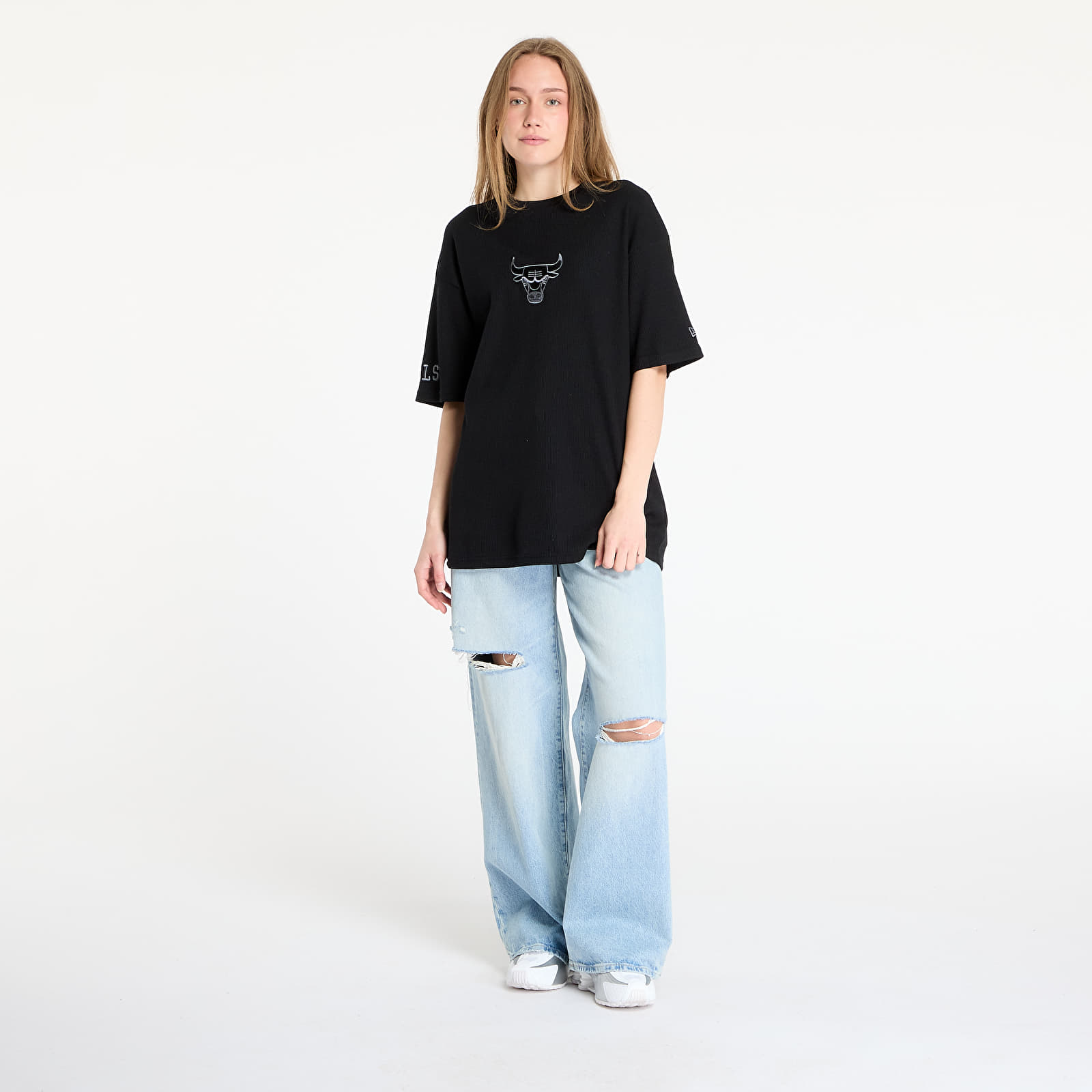 Koszulki New Era Chicago Bulls Waffle Oversized Tee UNISEX Black