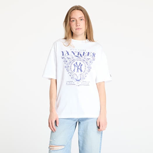 T-skjorte New Era New York Yankees Floral Graphic Oversized Tee UNISEX White
