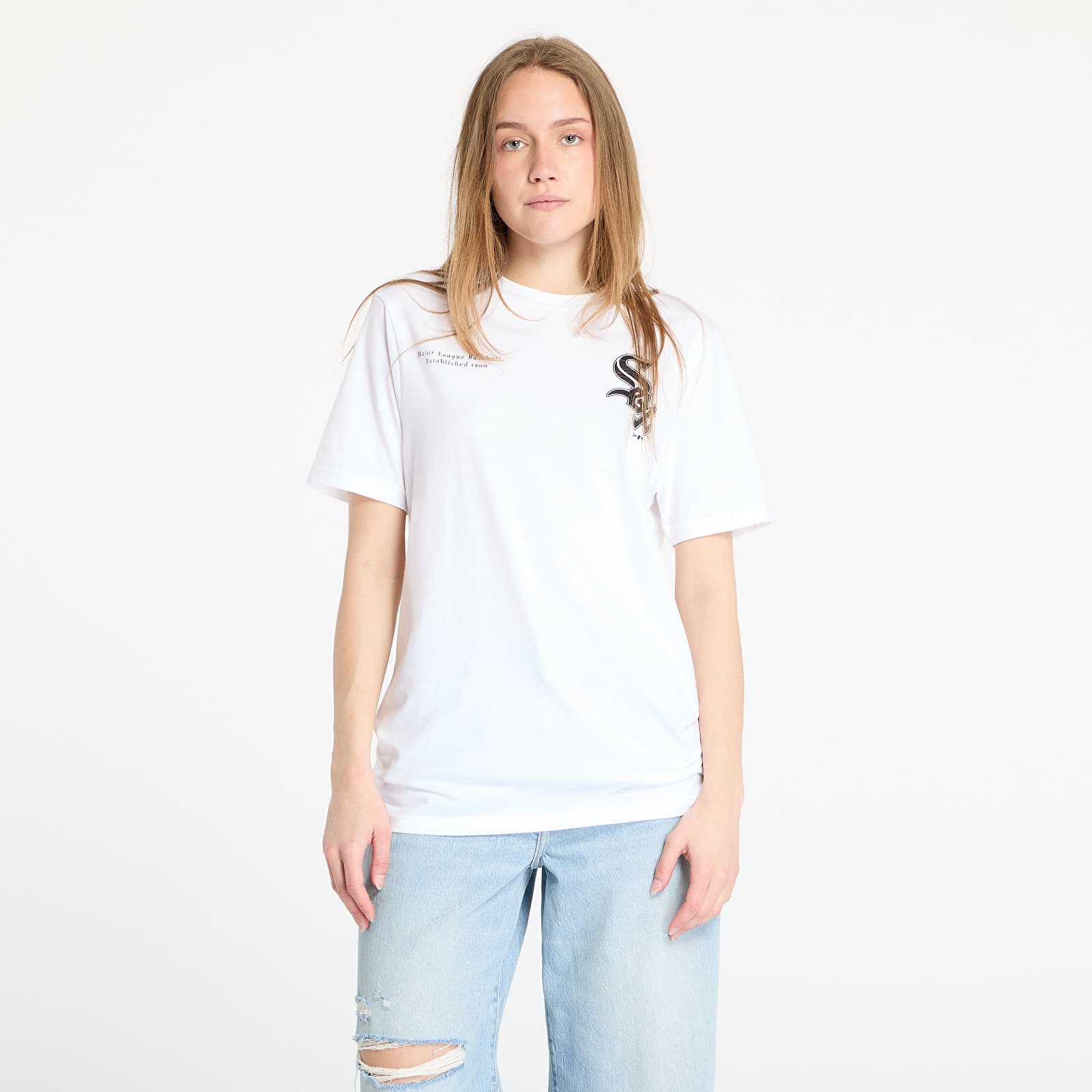 Meeste T-särgid New Era Chicago White Sox Arch Graphic Regular Tee UNISEX White