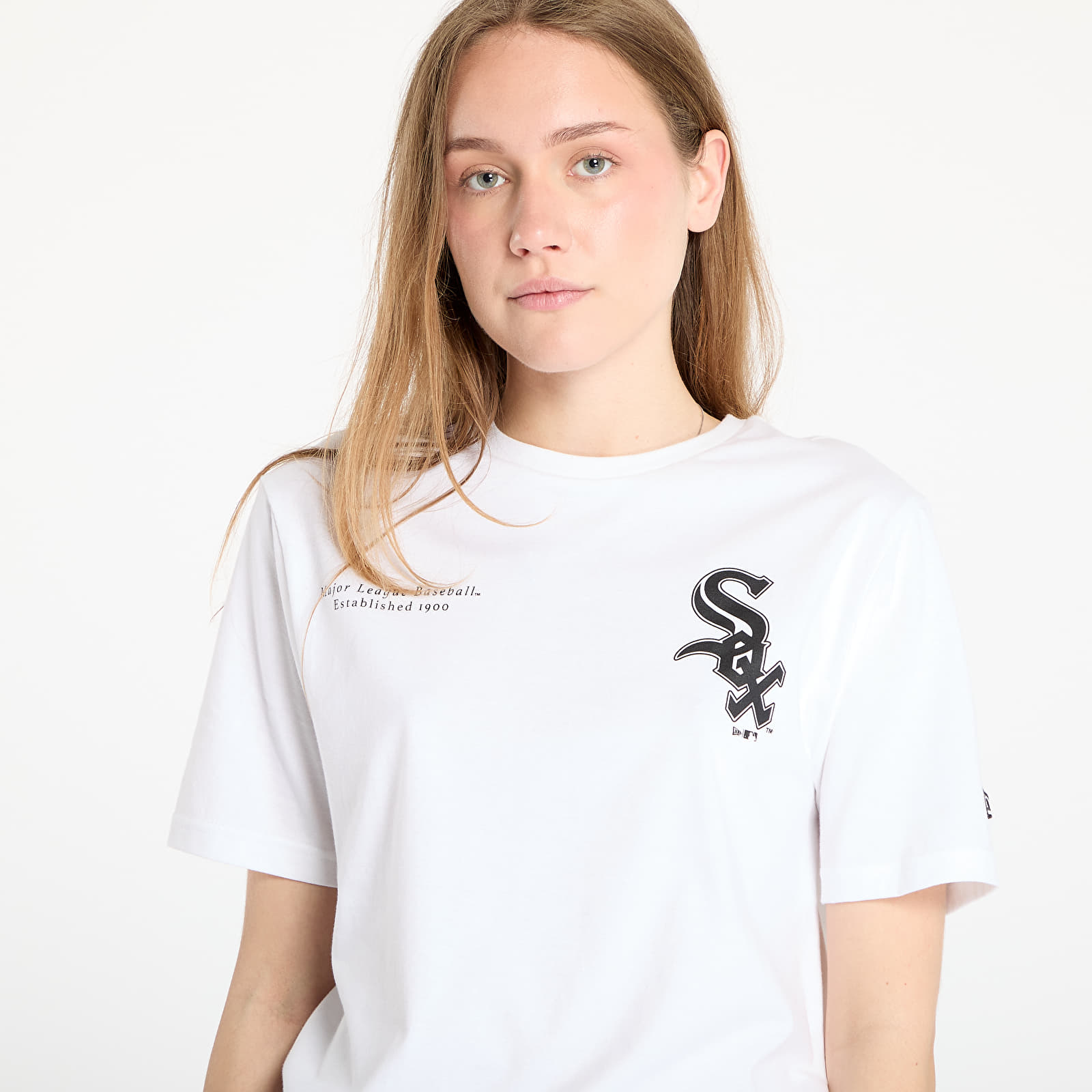 Meeste T-särgid New Era Chicago White Sox Arch Graphic Regular Tee UNISEX White