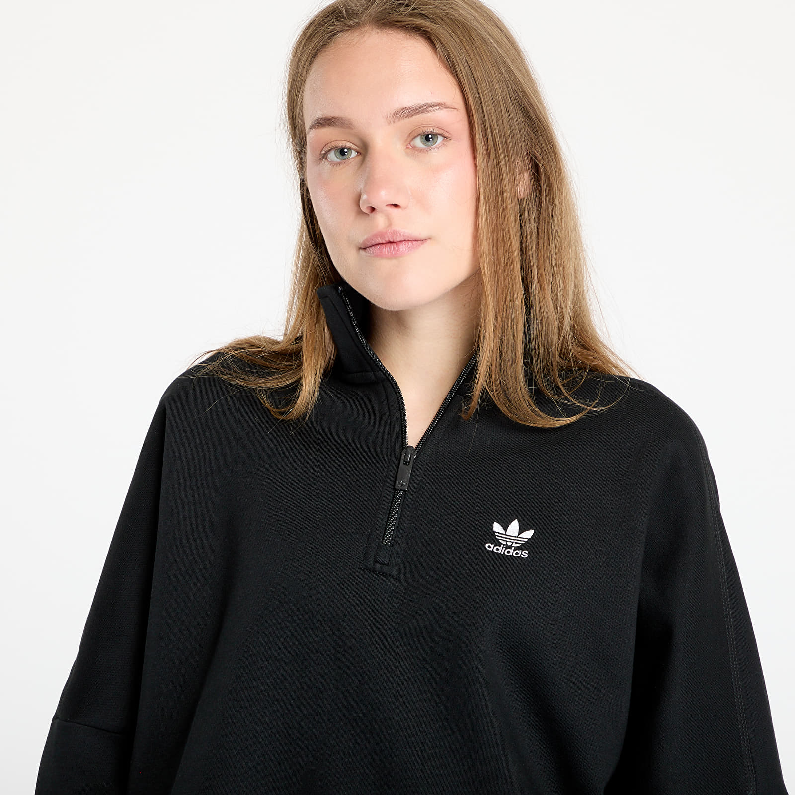 Kapucnis pulóverek és pulcsik adidas Essentials 1/2 Zip Fleece Sweatshirt Black