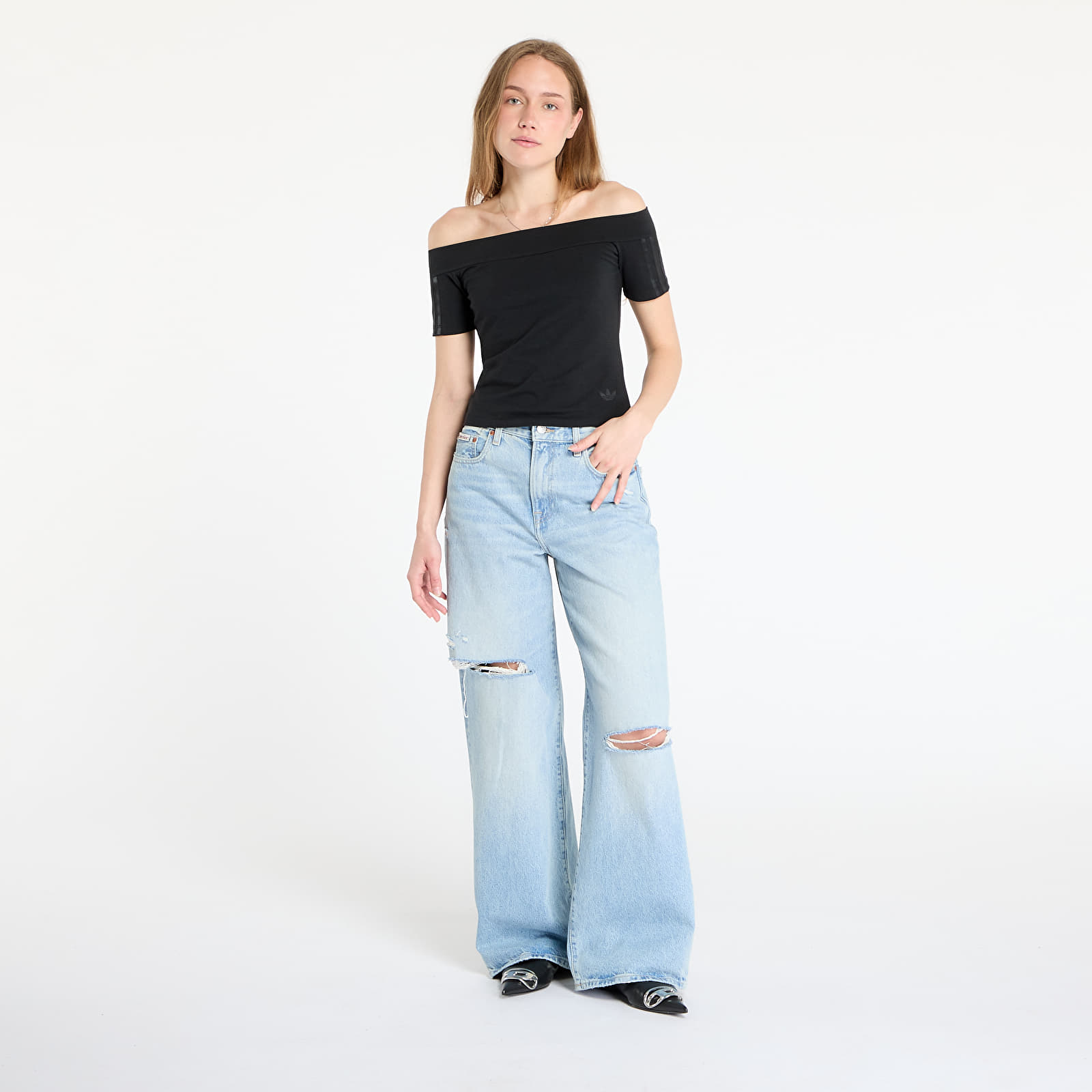Pólók adidas Adicolor Bandeau Short Sleeve T-Shirt Black