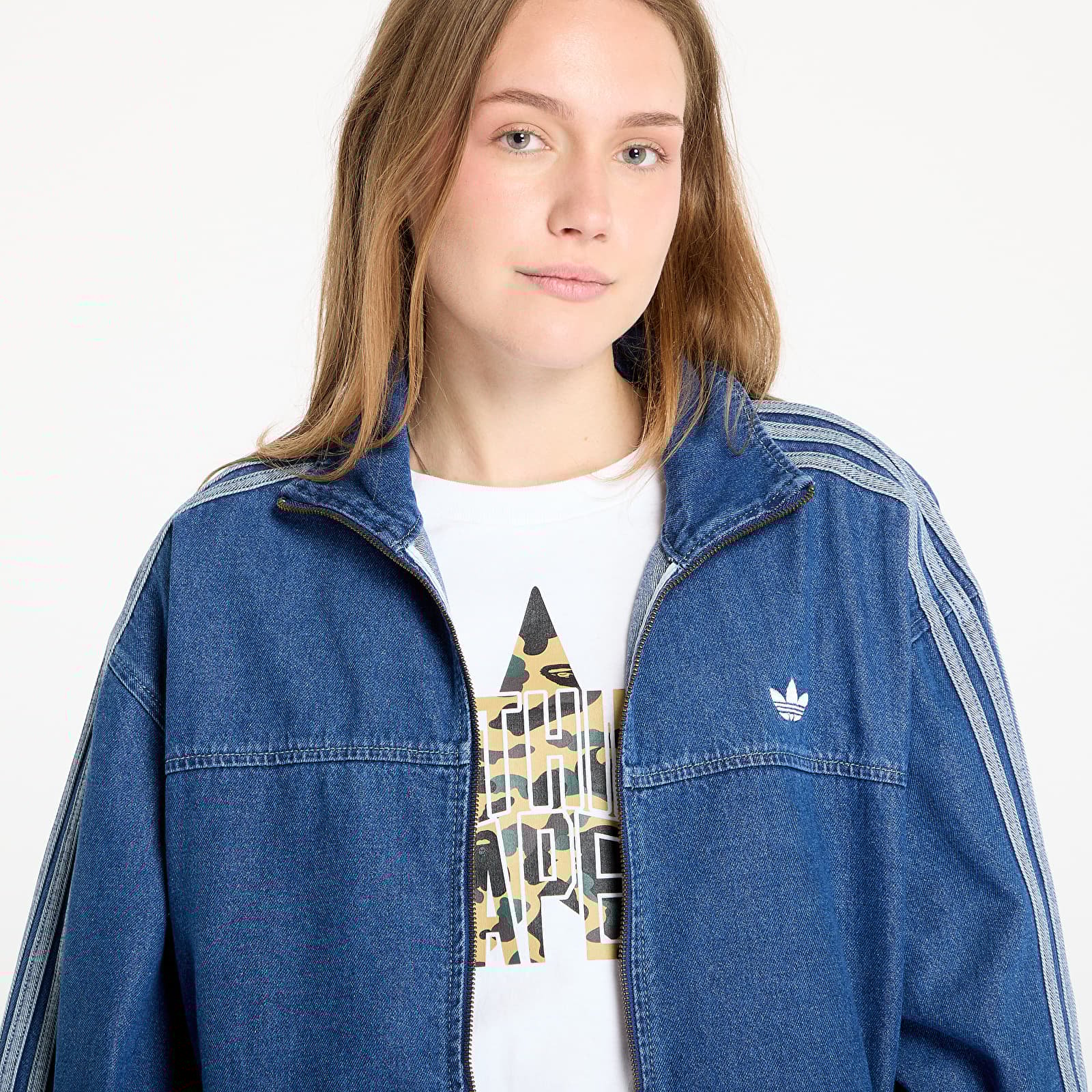 Kabátok adidas Adicolor Denim Adilenium Track Top Indigo Denim