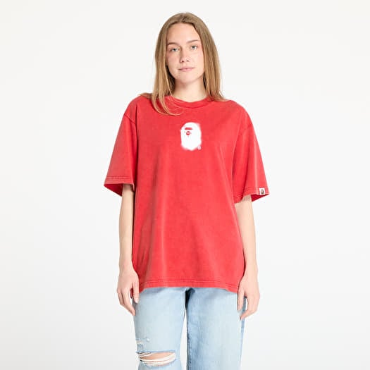 Póló A BATHING APE Pigment Print Ape Head Relaxed Fit Tee UNISEX Red