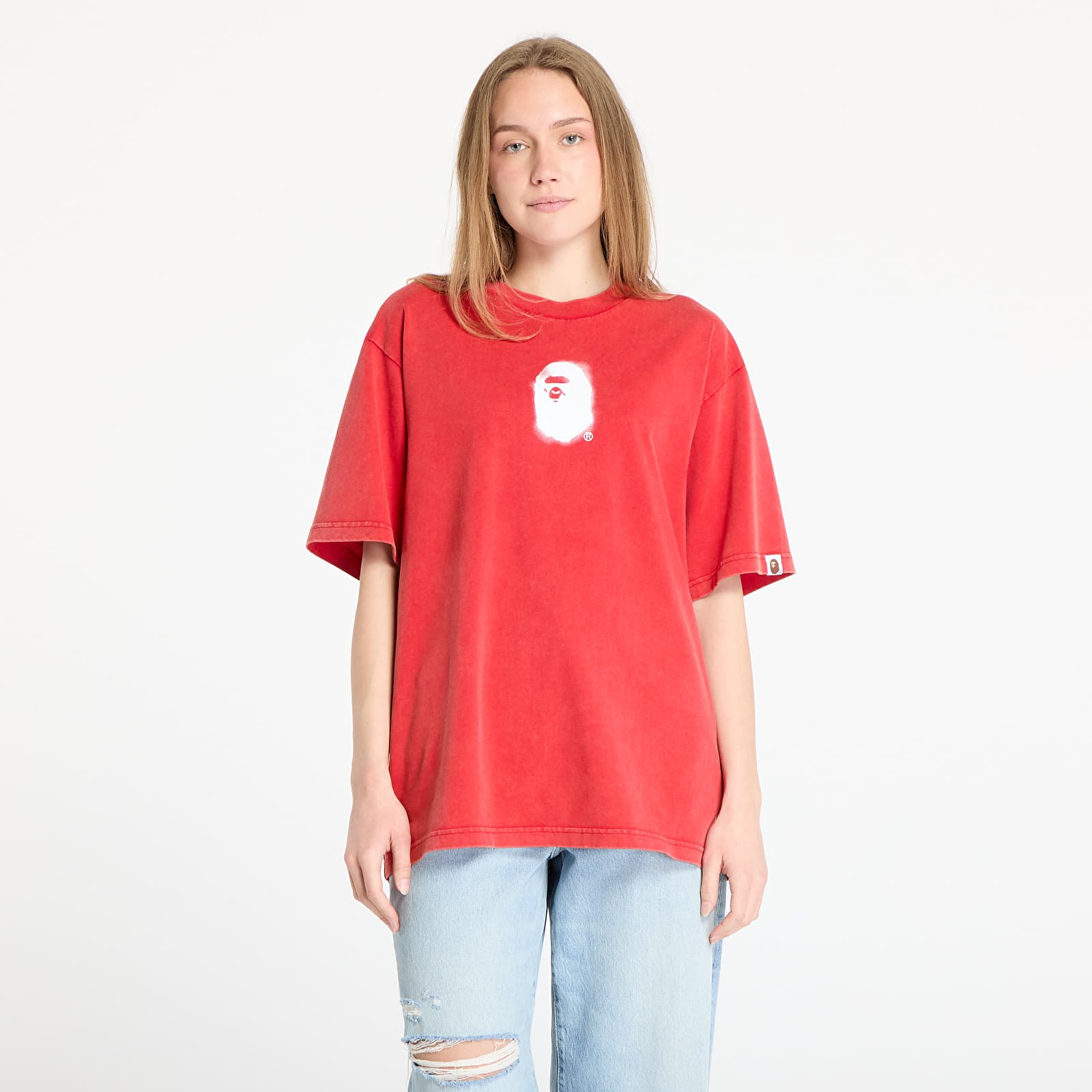 T-särgid A BATHING APE Pigment Print Ape Head Relaxed Fit Tee UNISEX Red