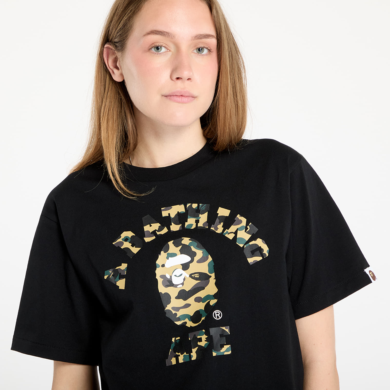 Koszulki A BATHING APE 1St Camo College Tee UNISEX Black
