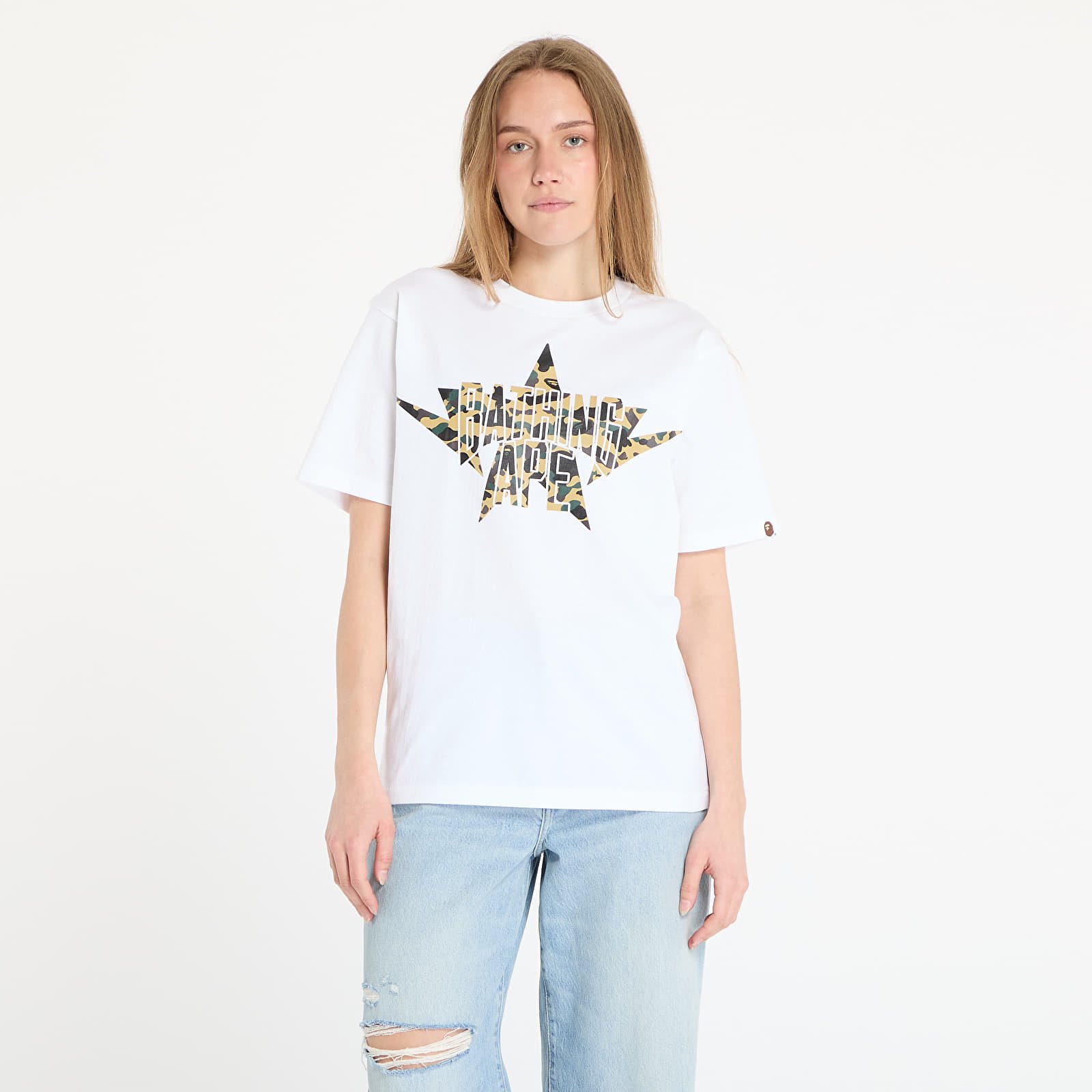 T-Shirts A BATHING APE 1St Camo Twin Star Nyc Tee UNISEX White