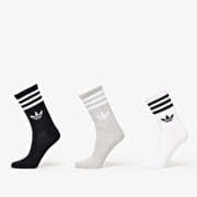 adidas 3-Stripes Crew Socks 3-Pack White/ Grey/ Black