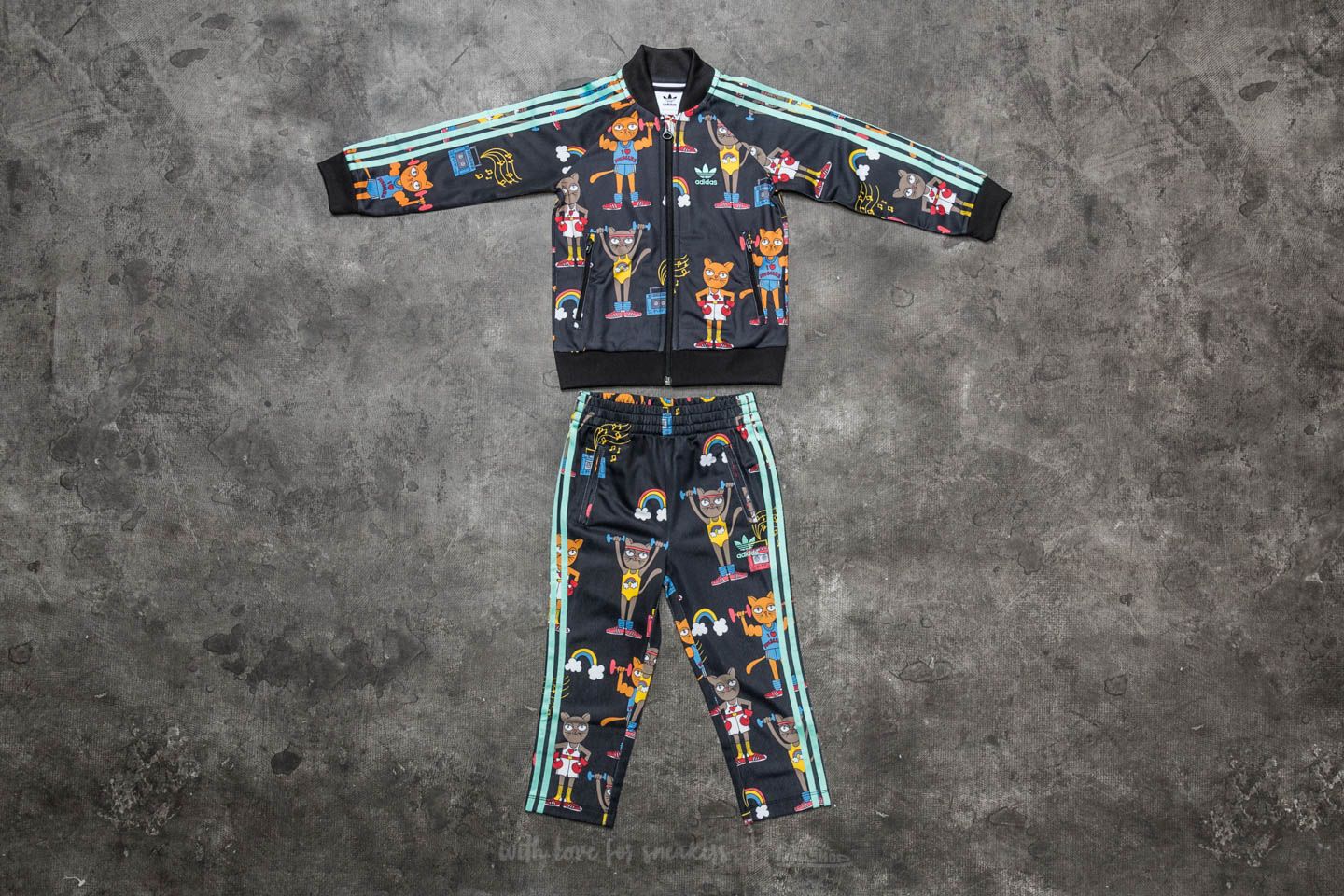 Hoodies and sweatshirts adidas x Mini Rodini Superstar Track Suit Multicolor Bahia Mint Footshop