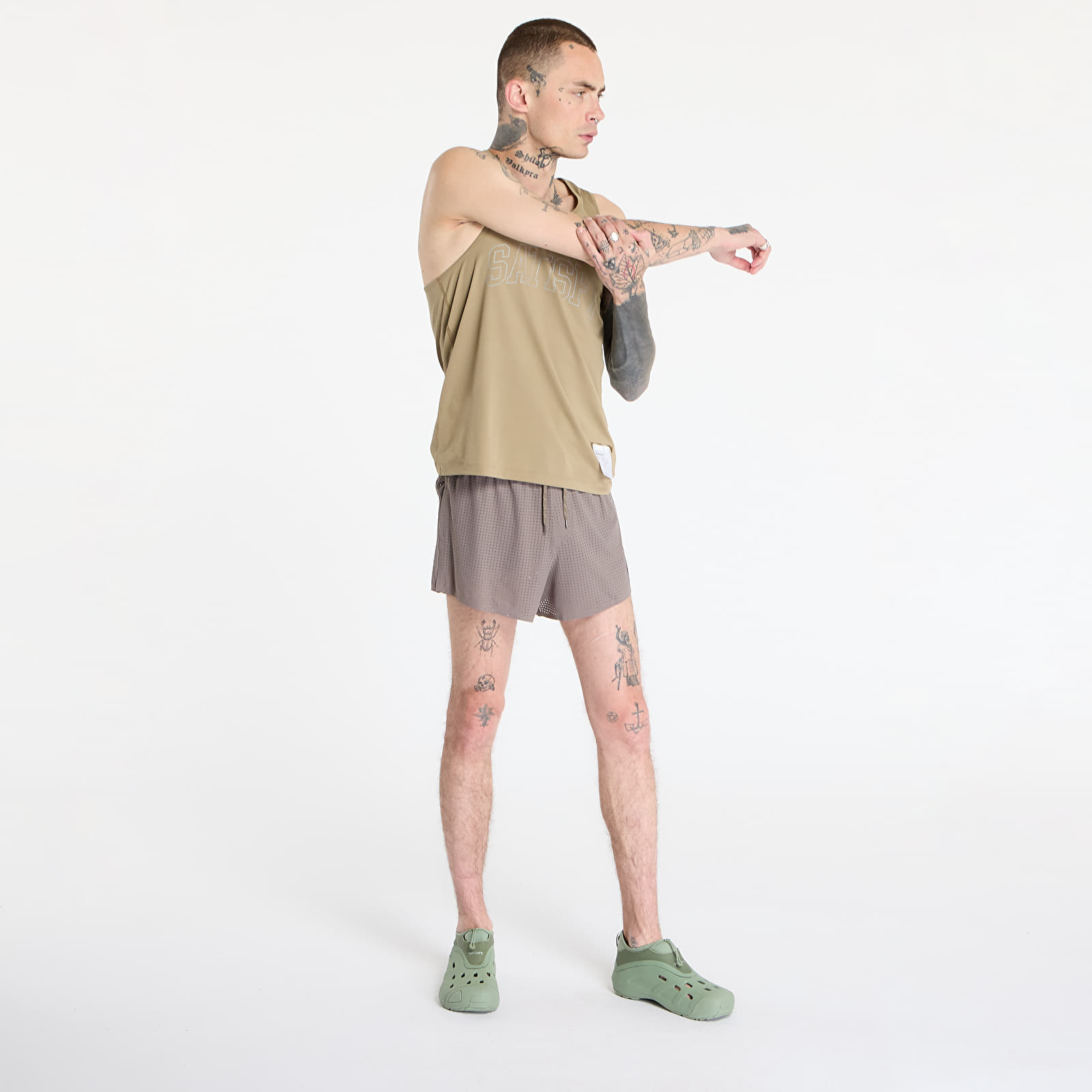 Pánske šortky Satisfy Space-O 2.5 Distance Shorts UNISEX Taupe