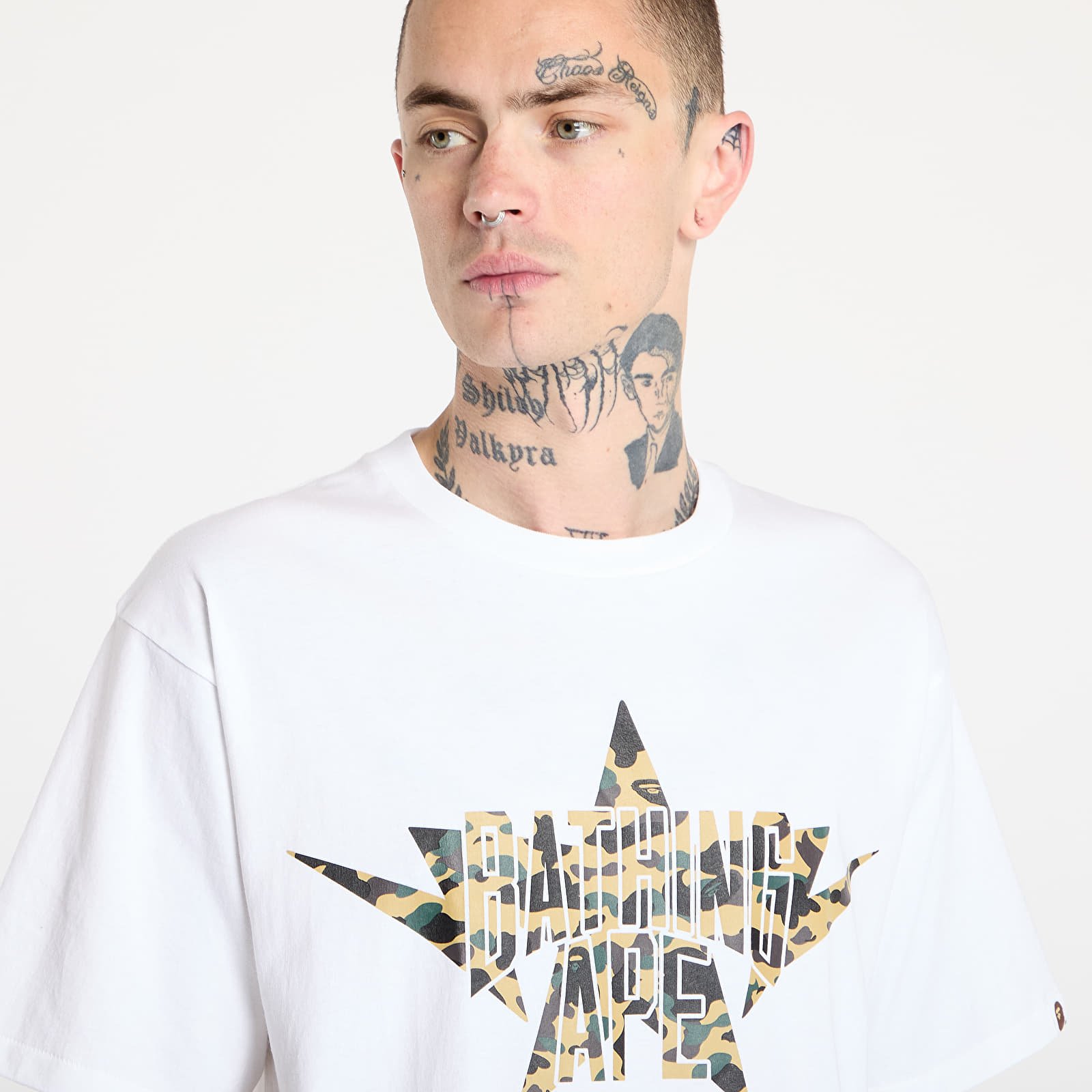 T-Shirts A BATHING APE 1St Camo Twin Star Nyc Tee UNISEX White