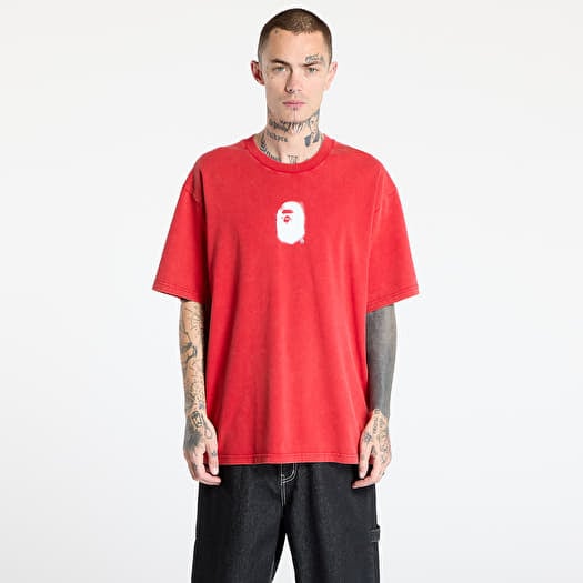 T-shirt A BATHING APE Pigment Print Ape Head Relaxed Fit Tee UNISEX Red