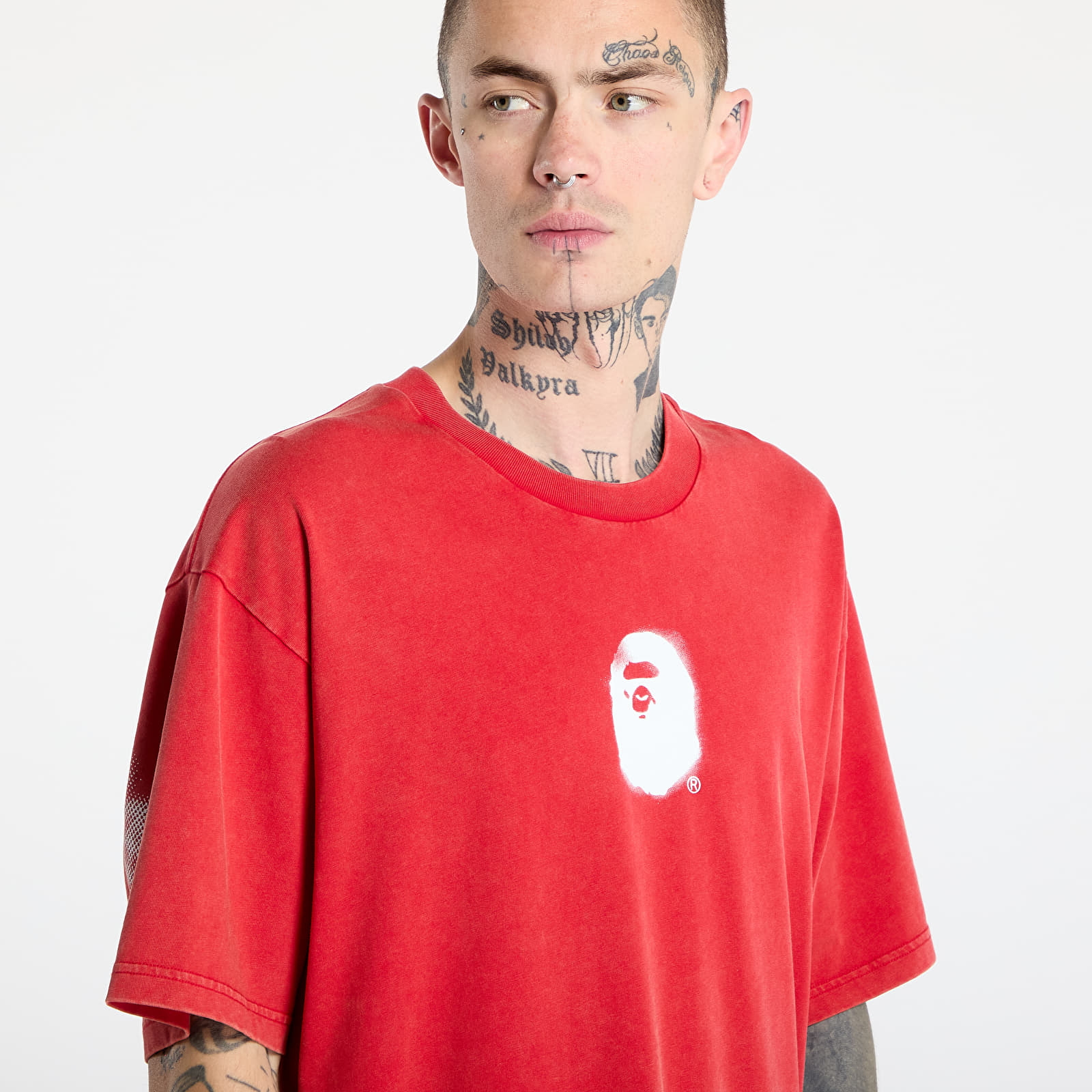 T-särgid A BATHING APE Pigment Print Ape Head Relaxed Fit Tee UNISEX Red