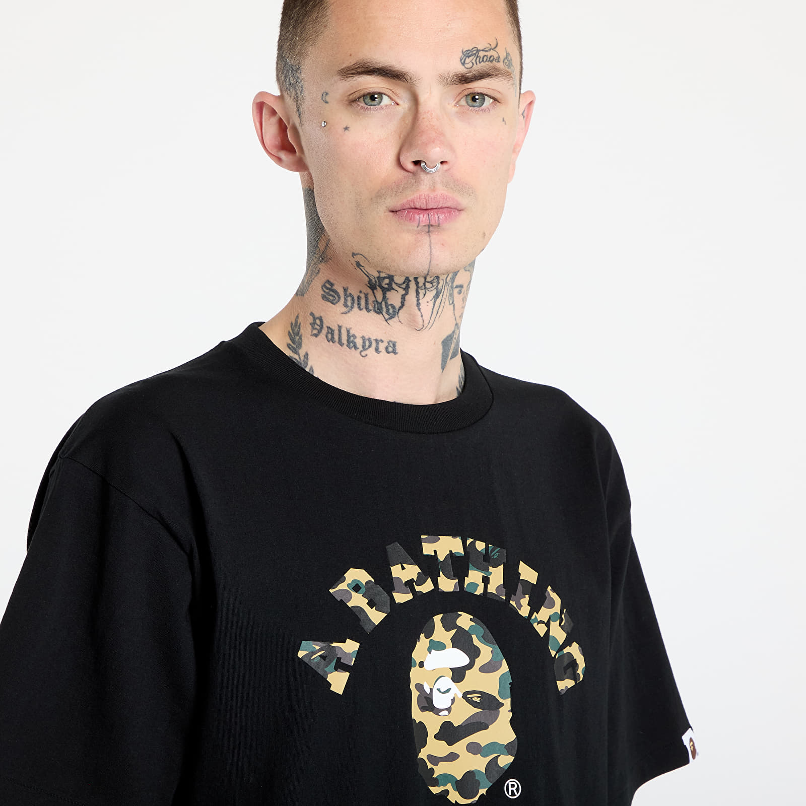 Koszulki A BATHING APE 1St Camo College Tee UNISEX Black