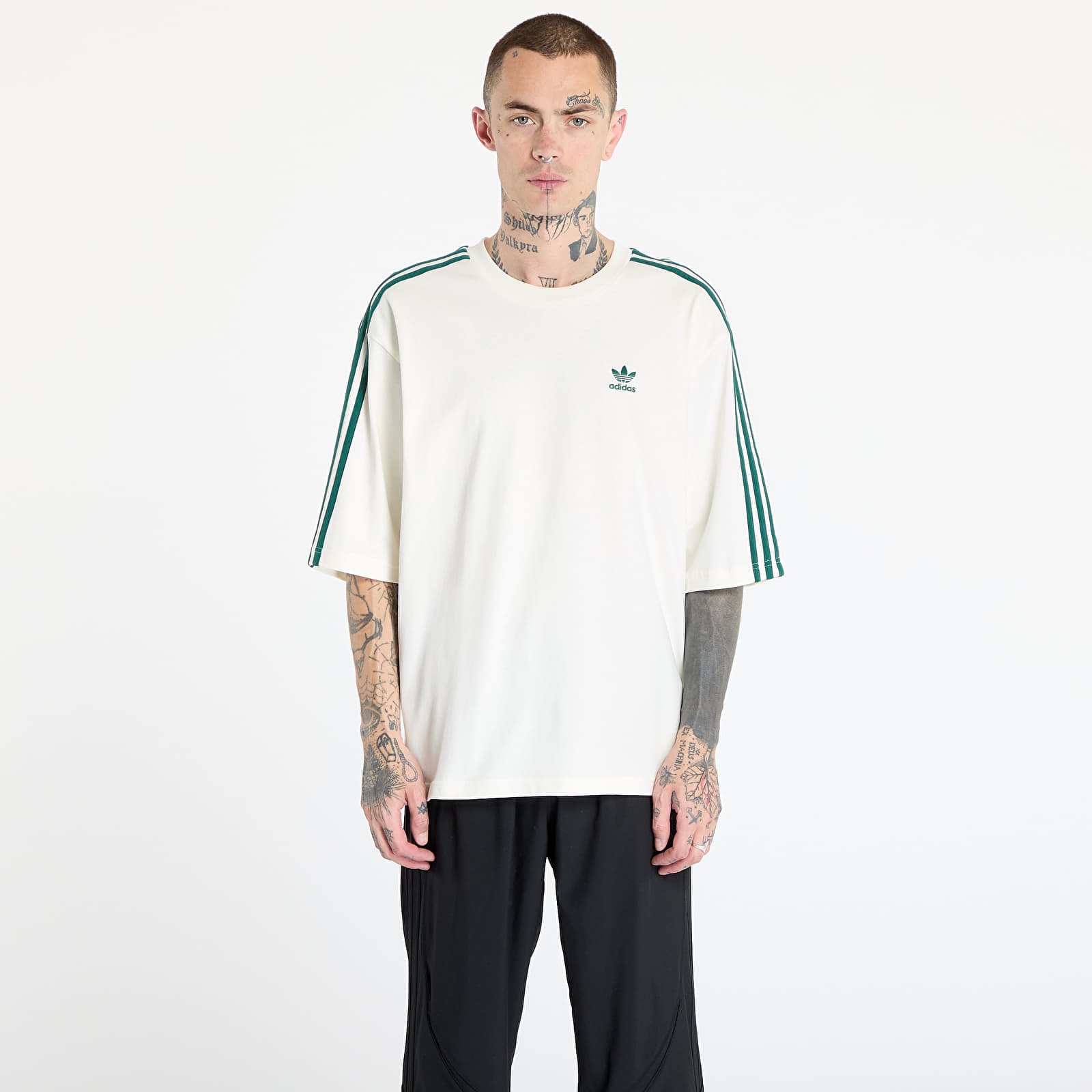 Tričká adidas Adicolor Oversized T-Shirt Off White/ Collegiate Green