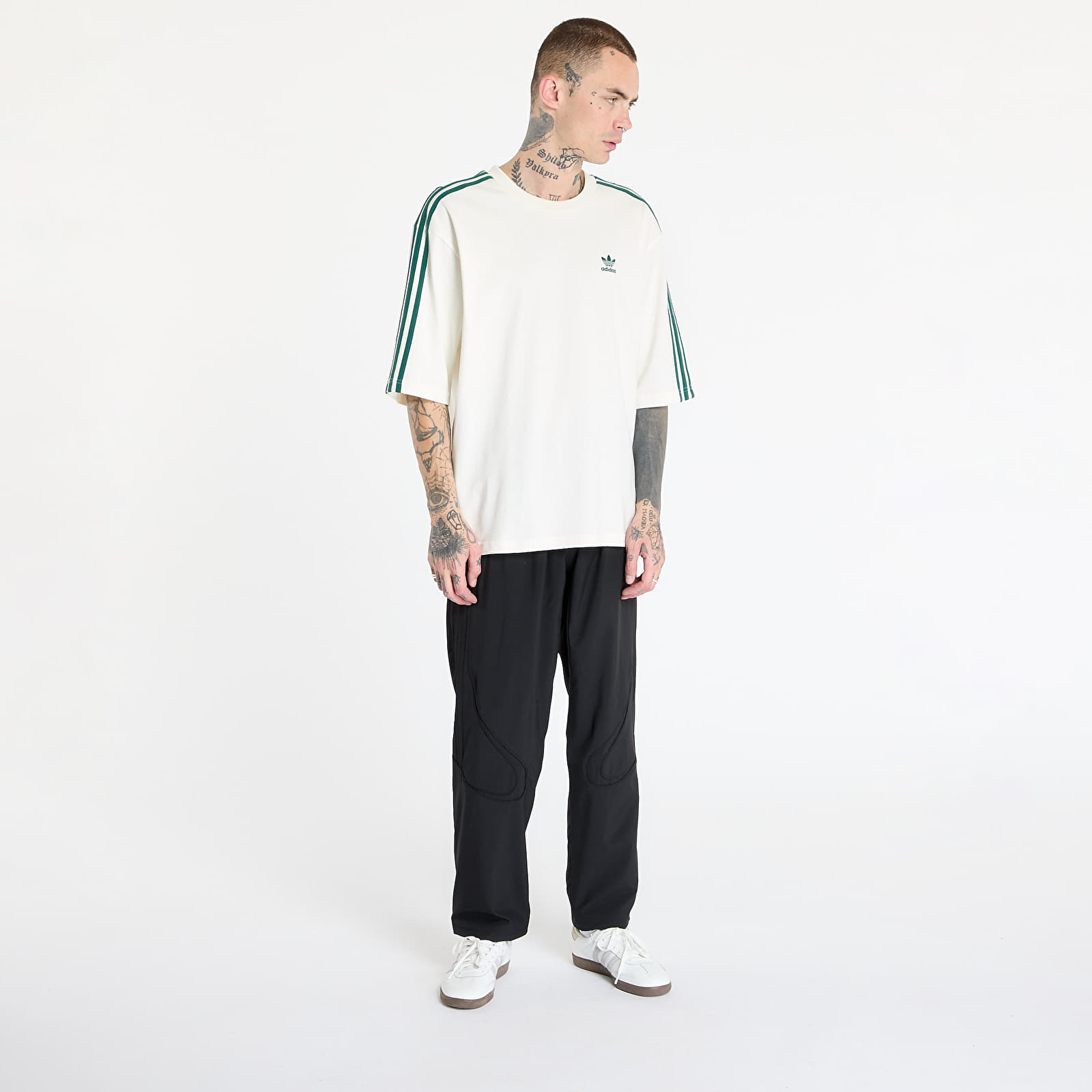 Tričká adidas Adicolor Oversized T-Shirt Off White/ Collegiate Green