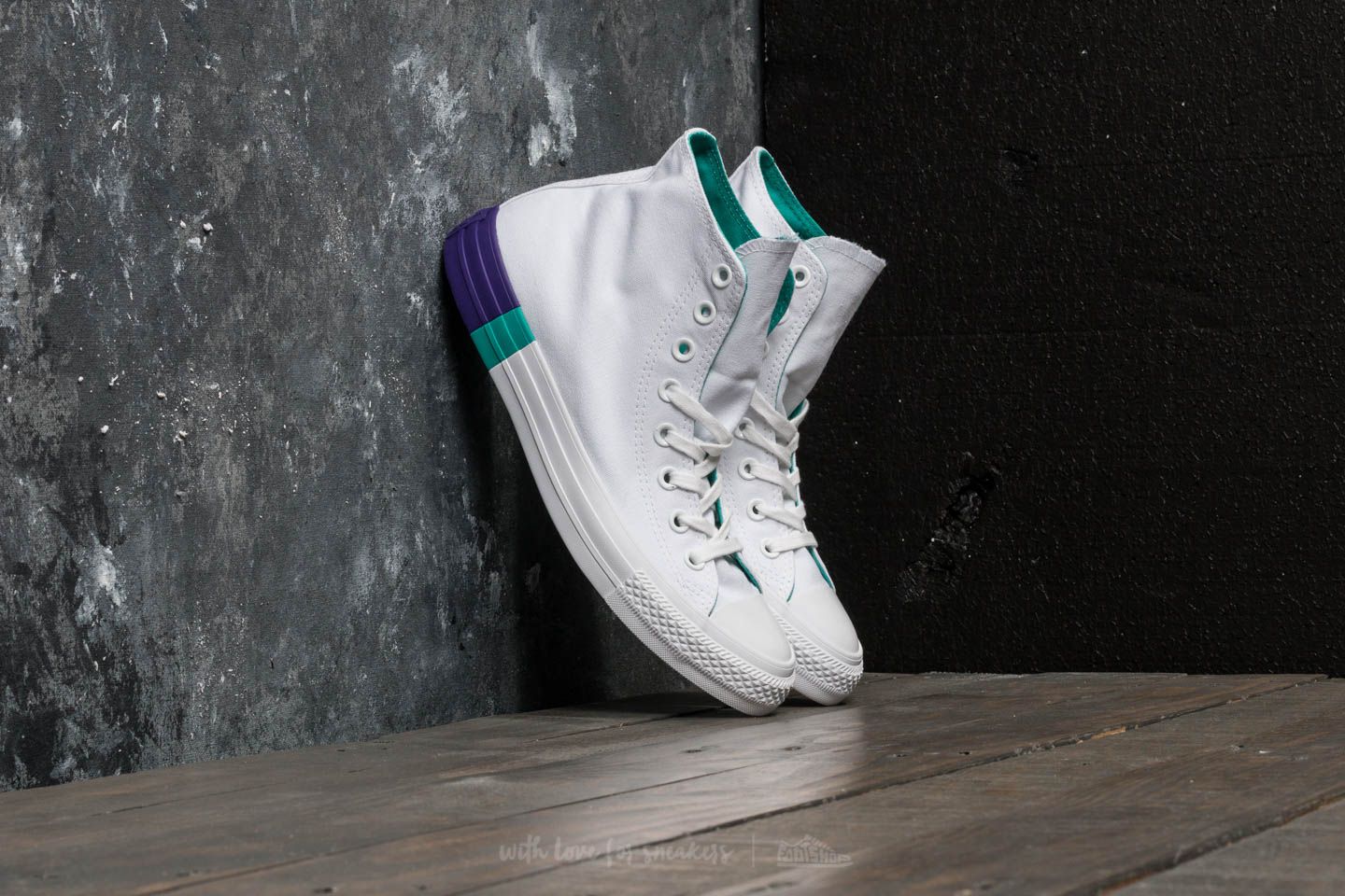 Men's shoes Converse Chuck Taylor All Star Hi White/ Enamel Aqua/ Court Purple
