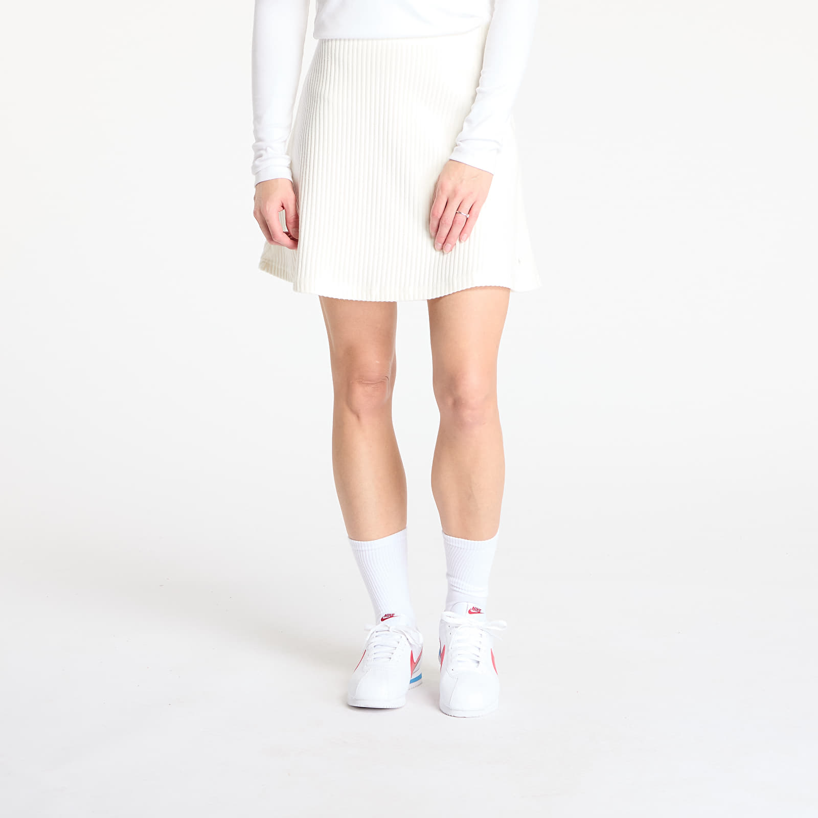 Faldas de mujer Nike Sportswear Chill Knit Women's Ribbed Mini Skirt Sail/ Sail