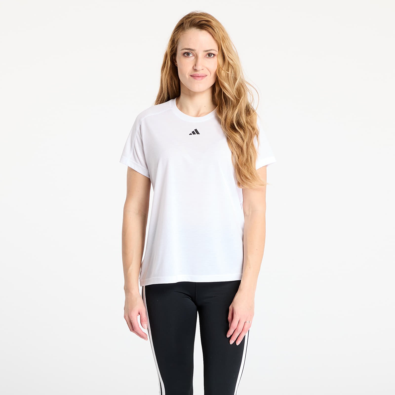 Damen T-Shirts  adidas AEROREADY Train Essentials Minimal Branding Crewneck T-Shirt White/ Crystal White/ Crystal White