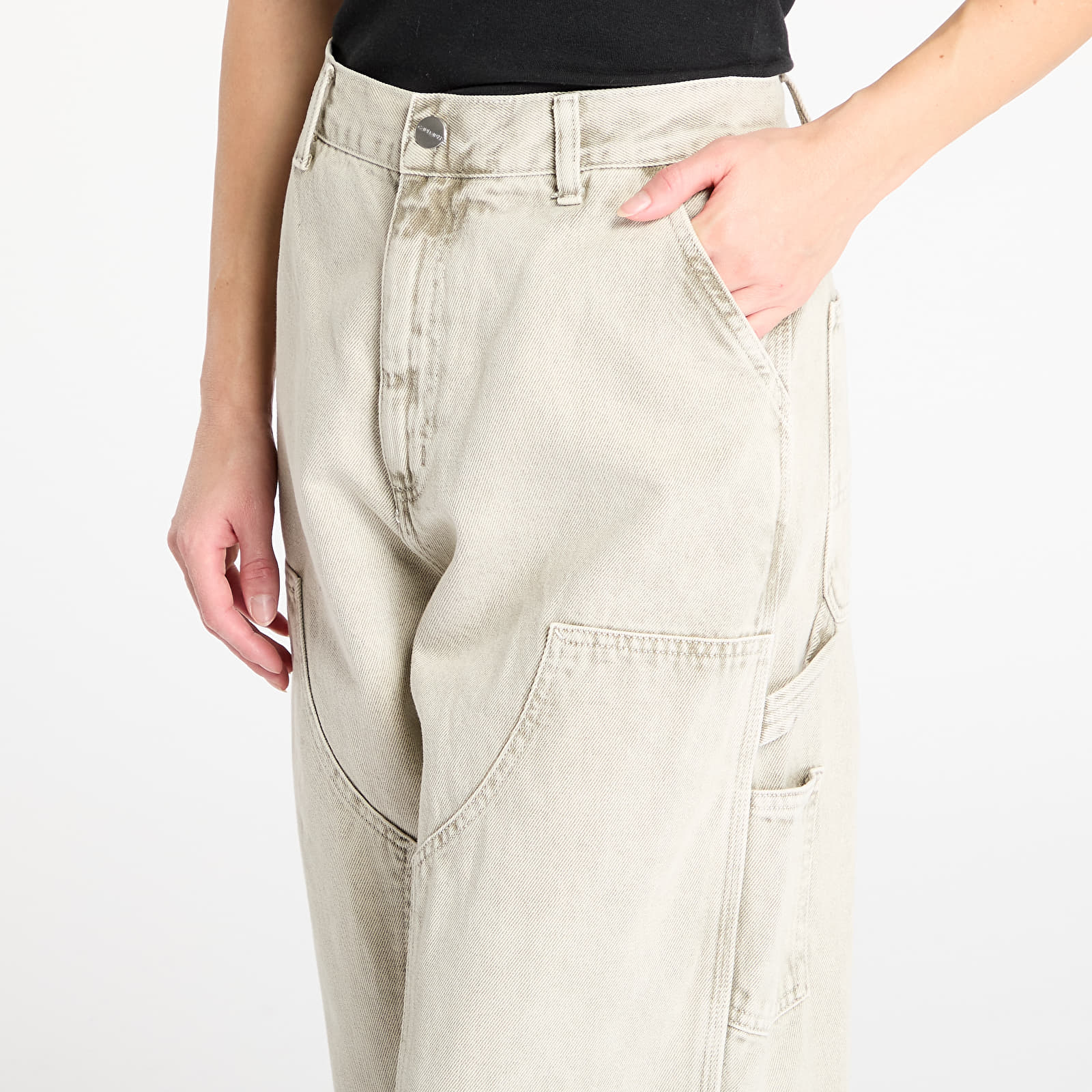 Női nadrágok Carhartt WIP W' Brandon Double Knee Pant Opuntia Chalk Wash