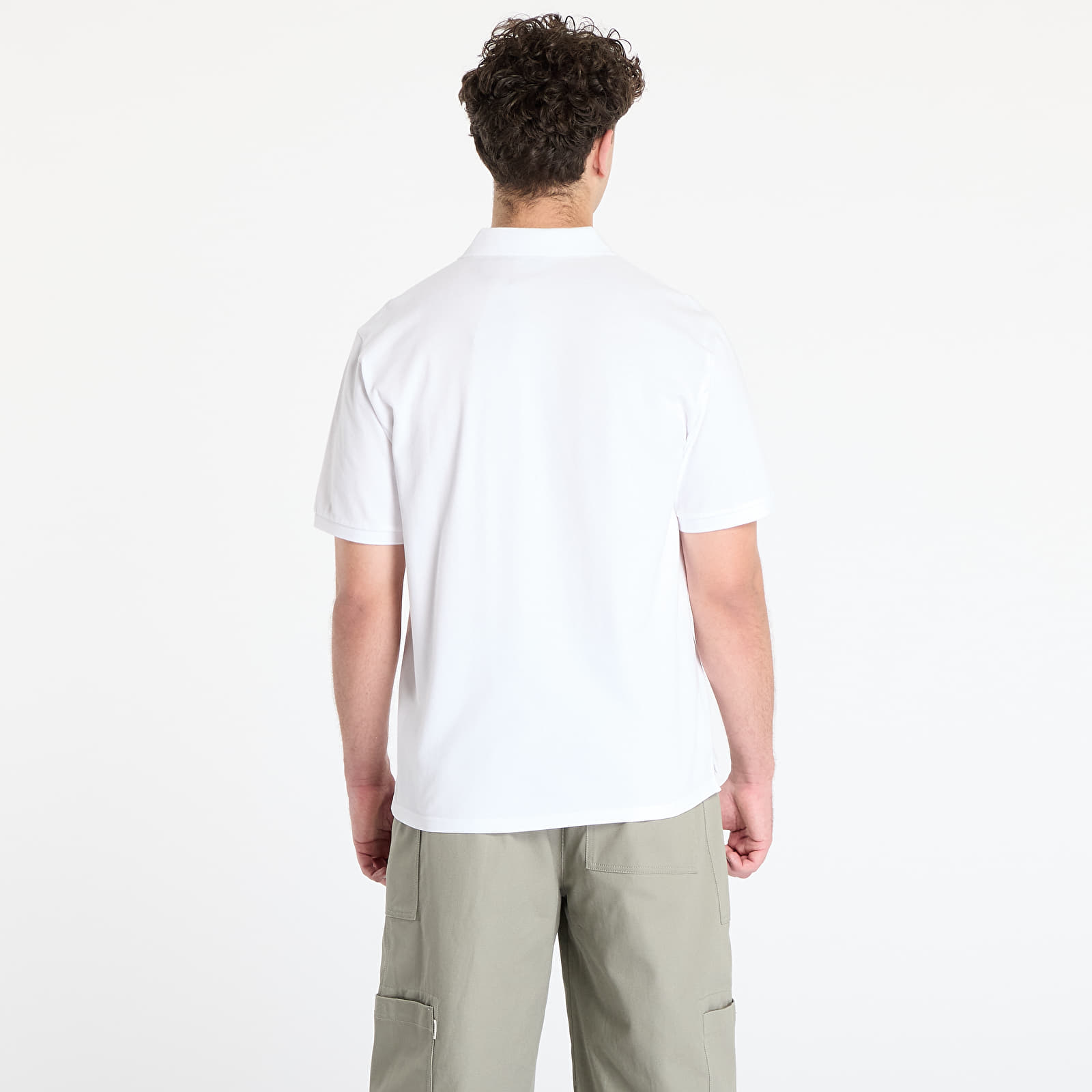 Pánske tričká Carhartt WIP S/S Carhartt Script Polo UNISEX White/ Black
