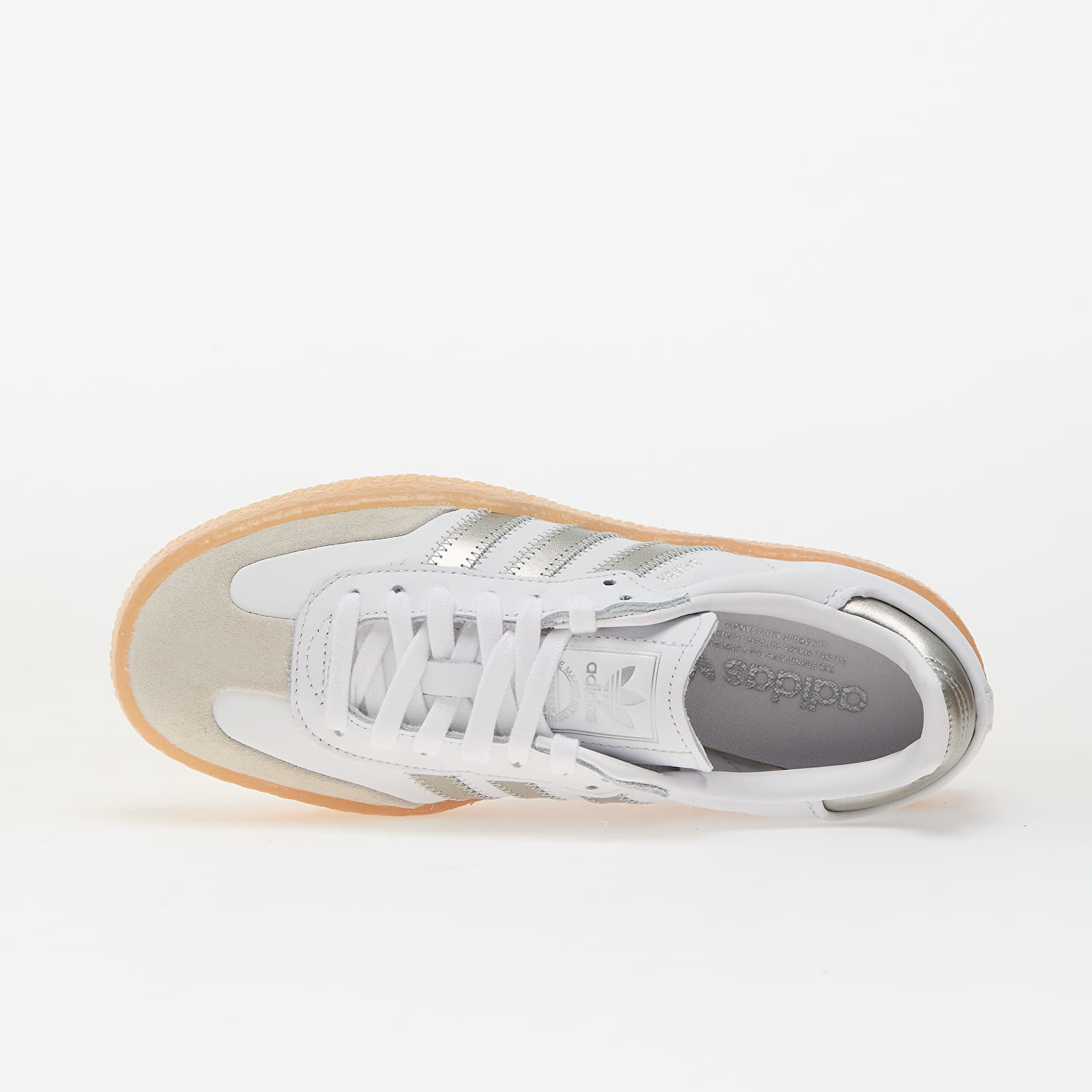 Încălțăminte și sneakerși pentru femei adidas Sambae W Ftw White/ Silver Metallic/ Gum
