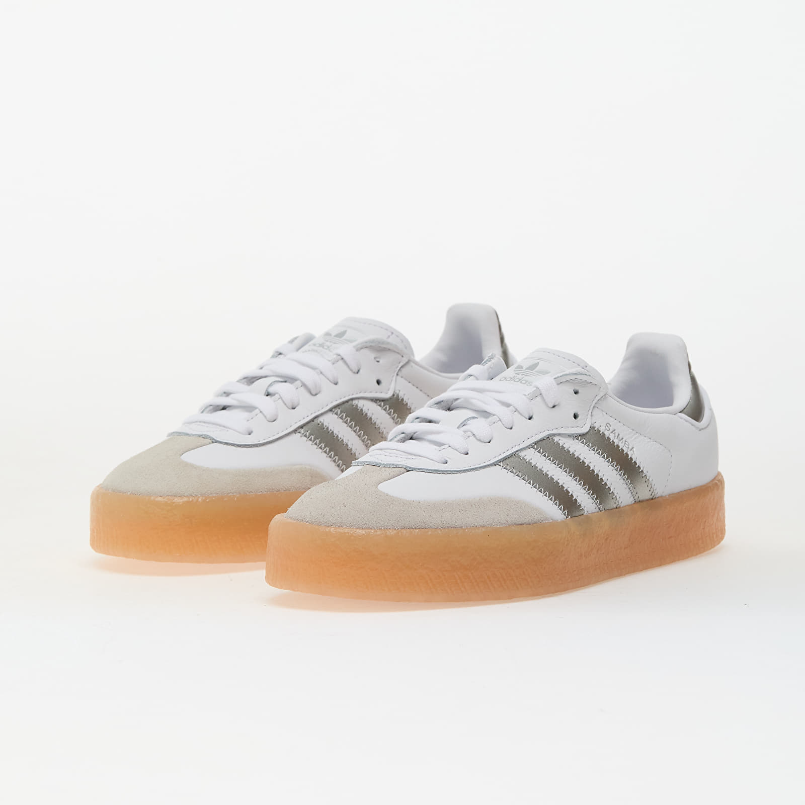 Încălțăminte și sneakerși pentru femei adidas Sambae W Ftw White/ Silver Metallic/ Gum