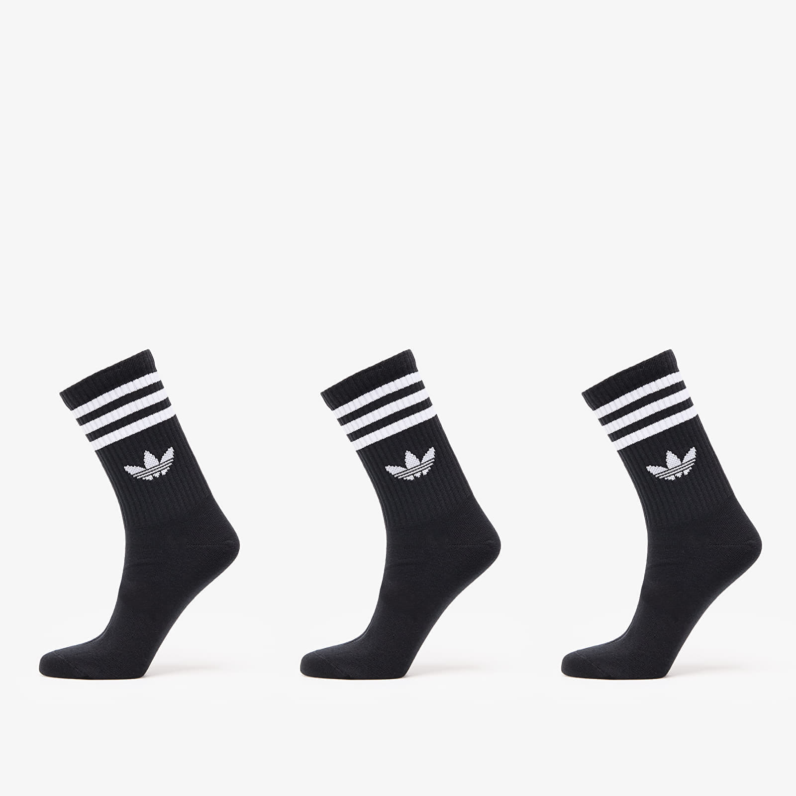adidas 3 Stripes Crew Sock 3-Pack Black/ Black/ Black M