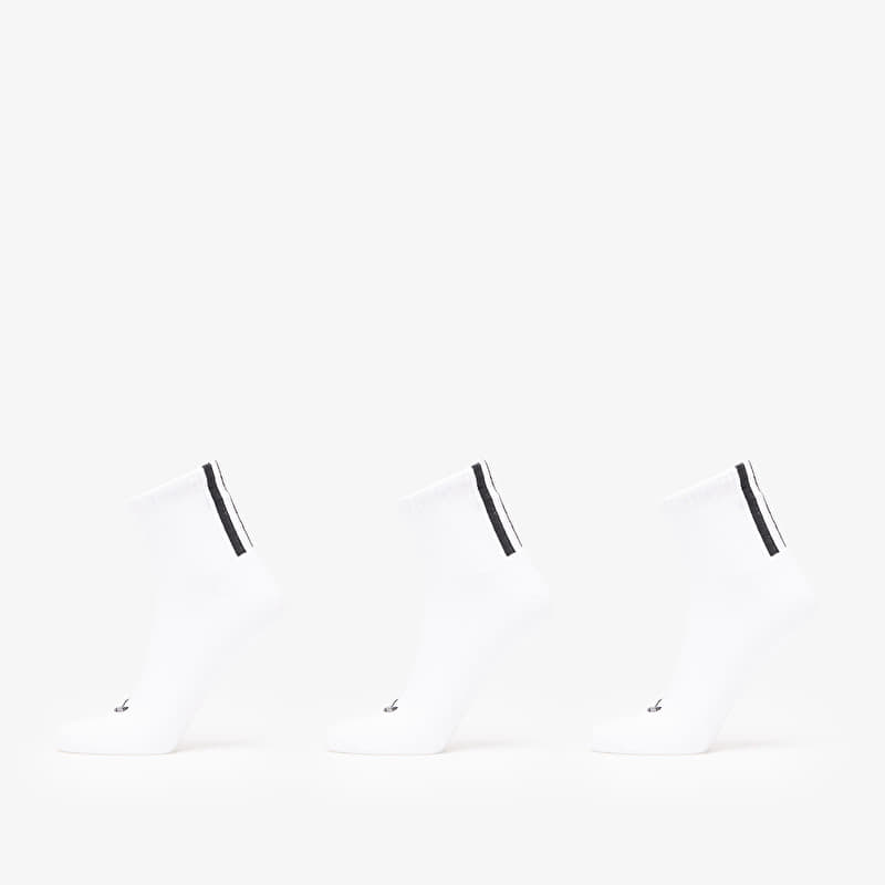 adidas 3 Stripes 1/4 Socks 3-Pack White/ White/ White