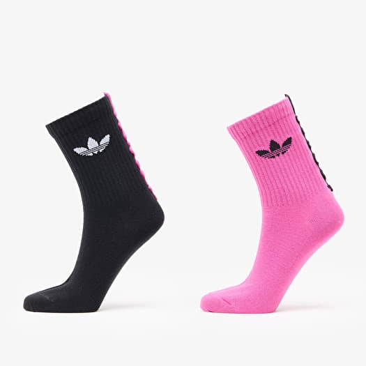 adidas Ruffle Crew Socks 2-Pack Black/ Black