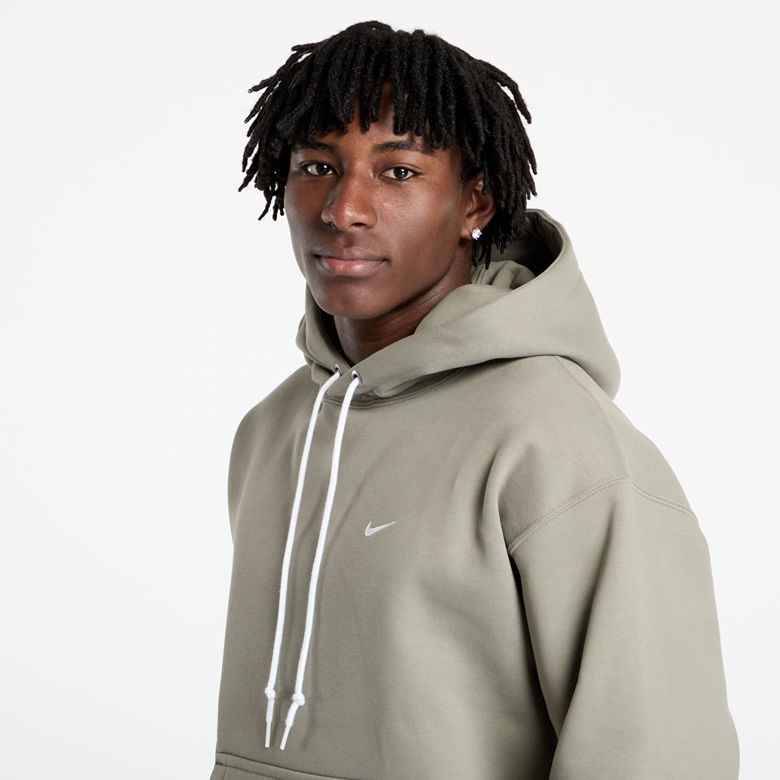 Bluzy z kapturem Nike M Nk Solo Swoosh Fleece Po Hoodie Light Army