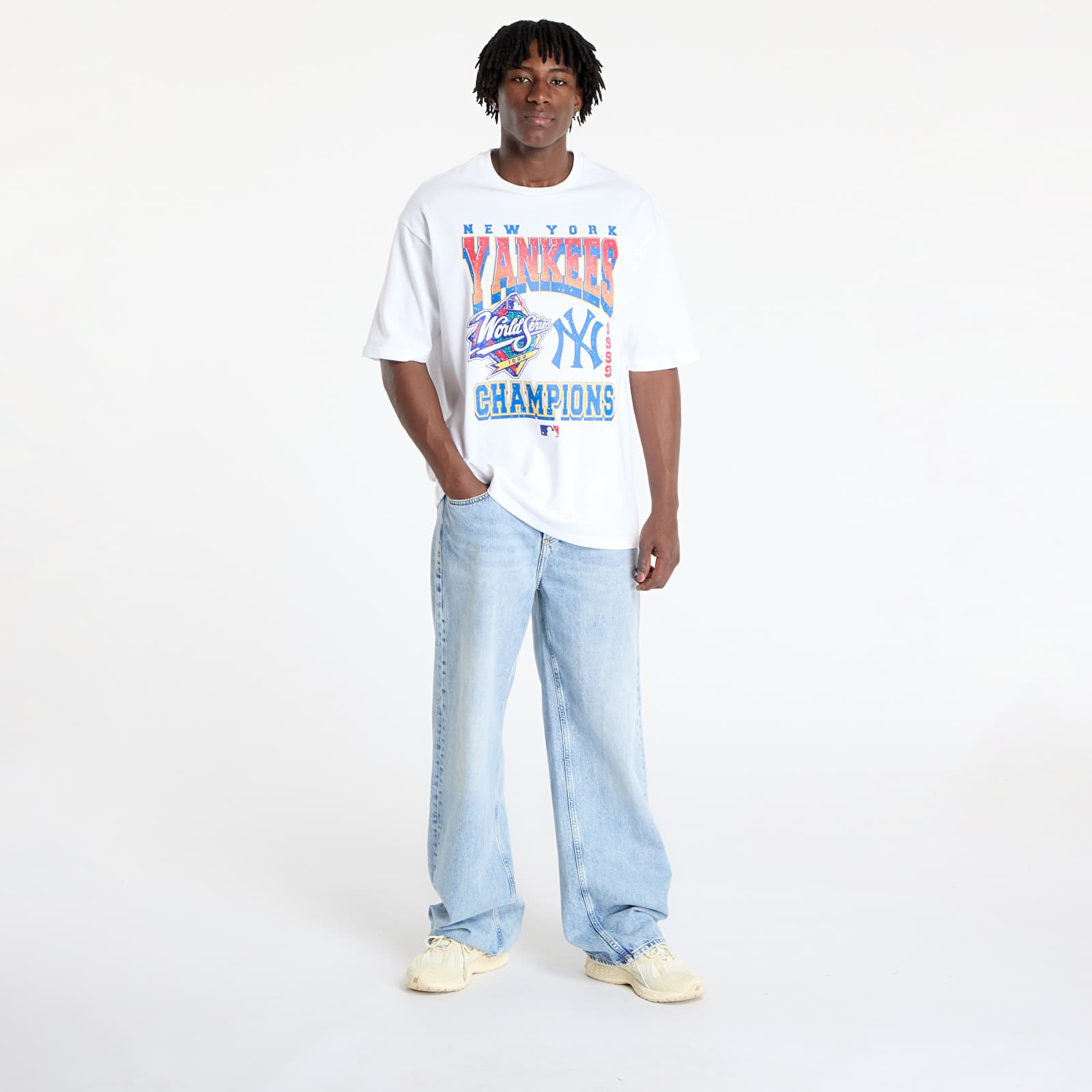 Férfi pólok New Era New York Yankees World Series Oversized Tee UNISEX White